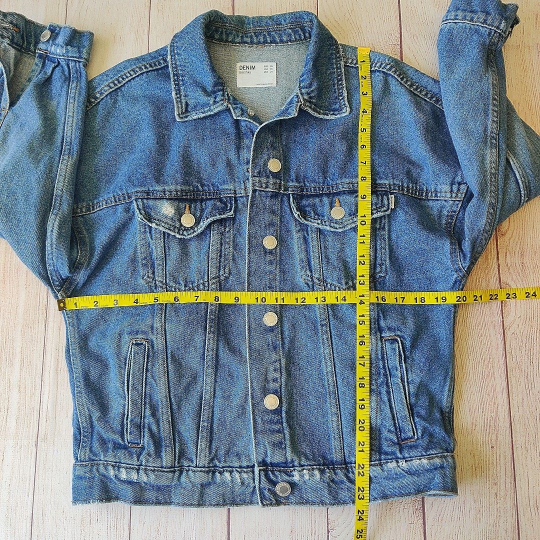 Bershka Bershka oversized lightly distressed denim jacket sz XS Size XS / US 0-2 / IT 36-38 - 8 Thumbnail