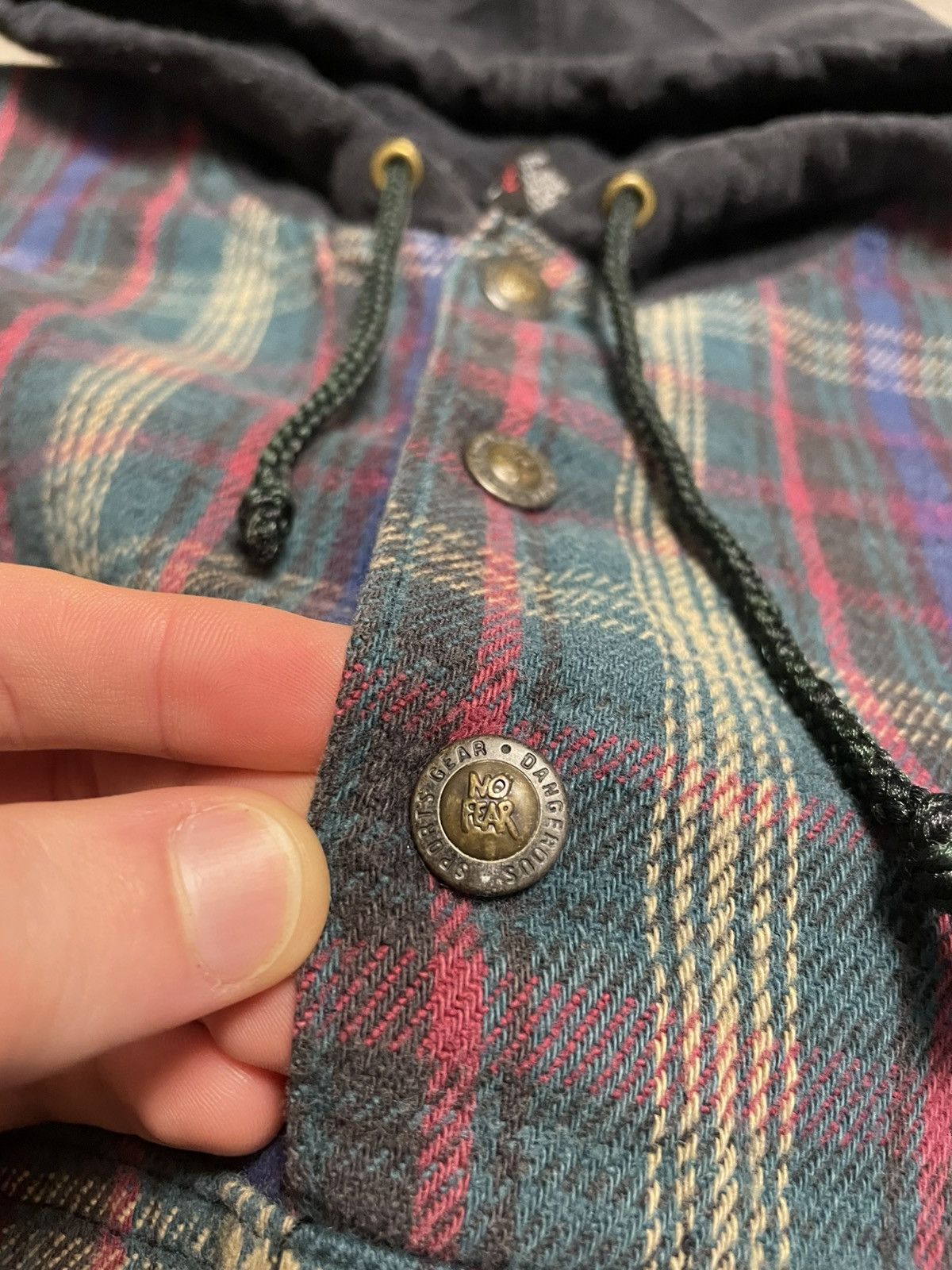 No Fear Vintage No Fear Plaid Flannel Shirt Anorak Pullover USA Size US XL / EU 56 / 4 - 9 Thumbnail
