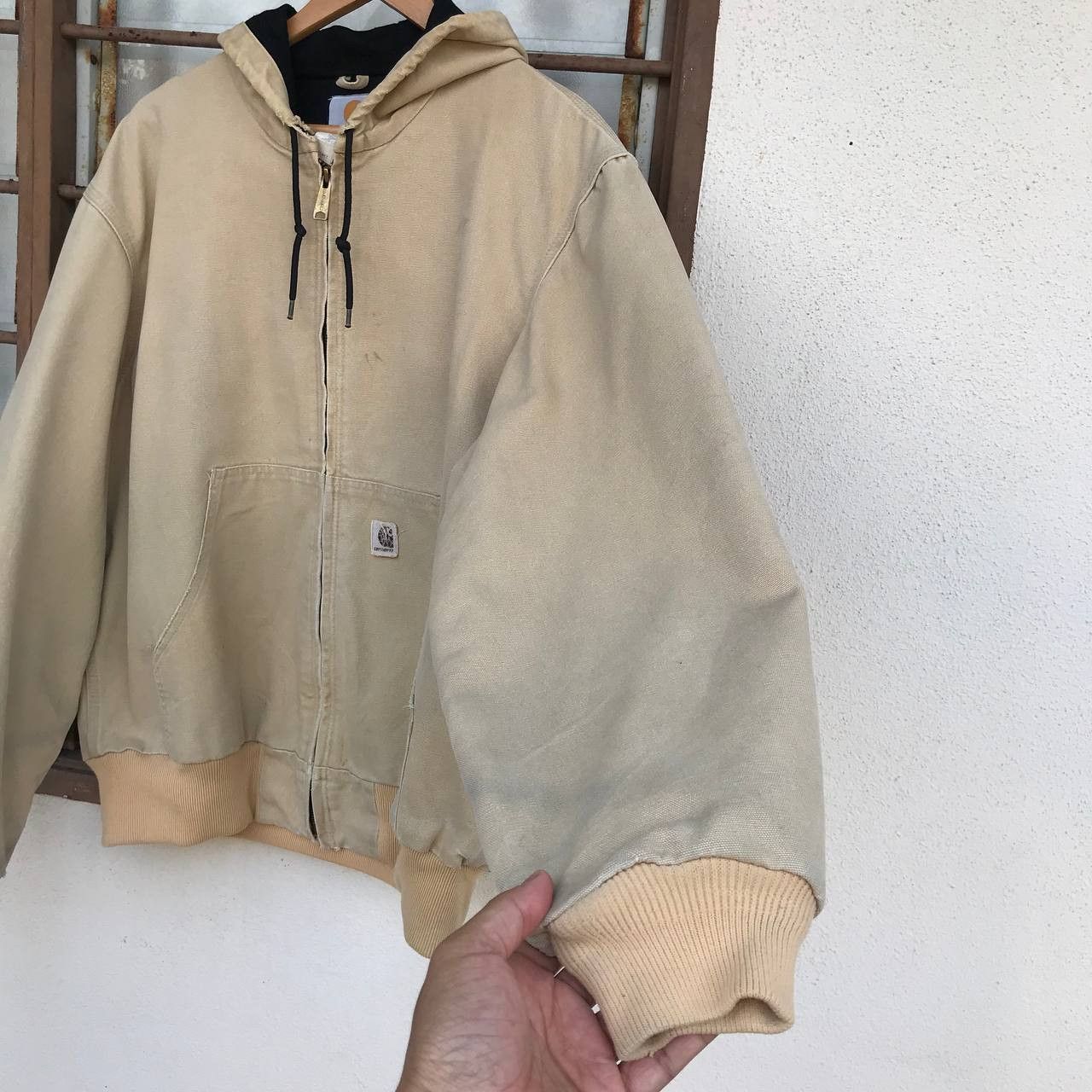 Carhartt × Vintage VINTAGE CARHARTT CANVAS JUMPER TRASHED DISTRESSED HOODIE Size US L / EU 52-54 / 3 - 15 Thumbnail