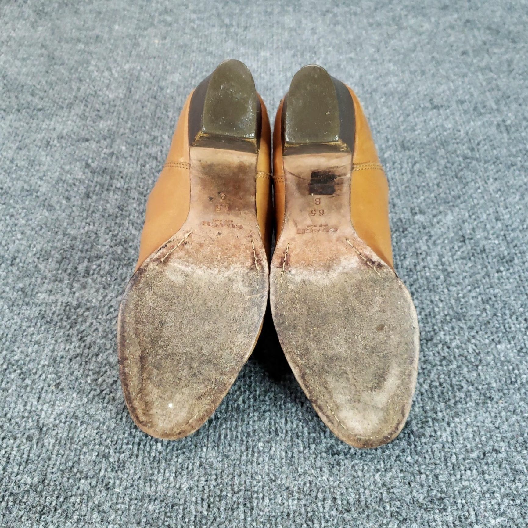 Coach Coach Waldorf Ankle Booties Womens Size 6.5 Brown Leather Zip Block Heel Size US 7 / IT 37 - 7 Thumbnail