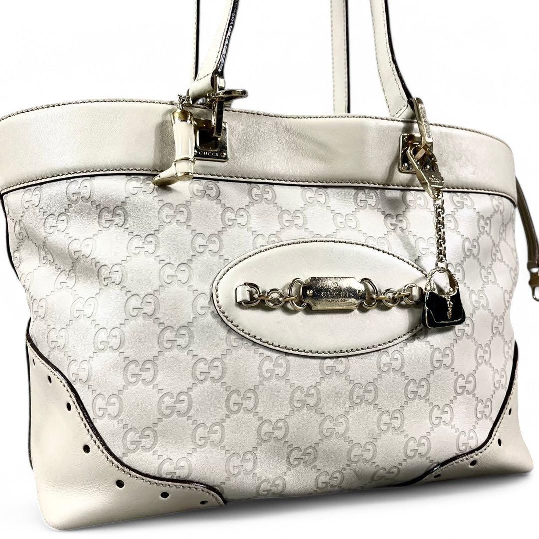 Gucci Gucci - Horsebit Shima White Leather Handbag Shoulder Bag Size ONE SIZE - 2 Thumbnail