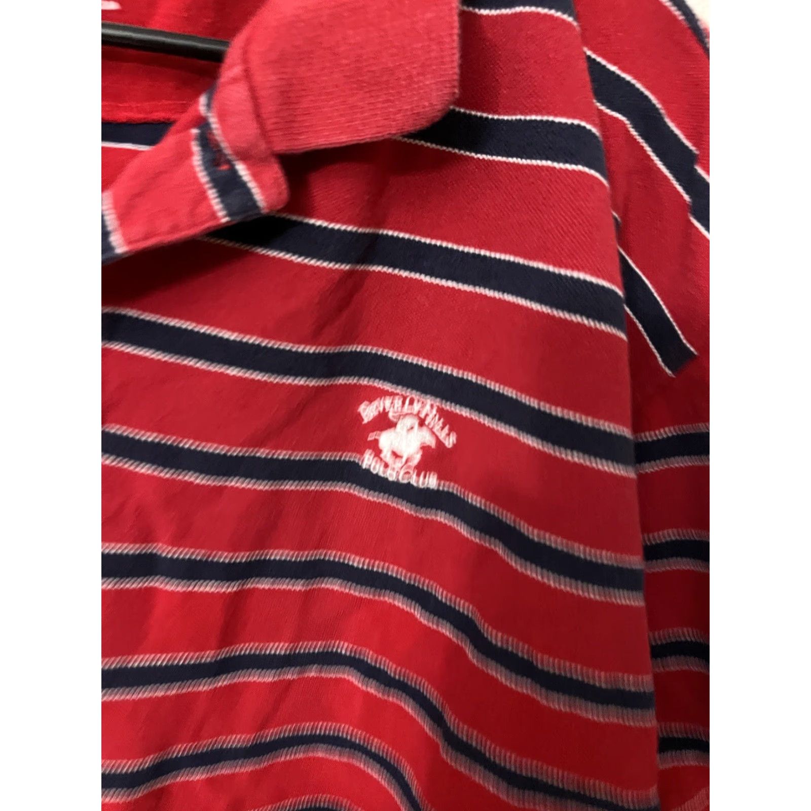 Beverly Hills Polo Club Beverly Hills Polo Club Polo Shirt Mens 2XL Red Striped Short Sleeve Shirt Size US XXL / EU 58 / 5 - 2 Thumbnail