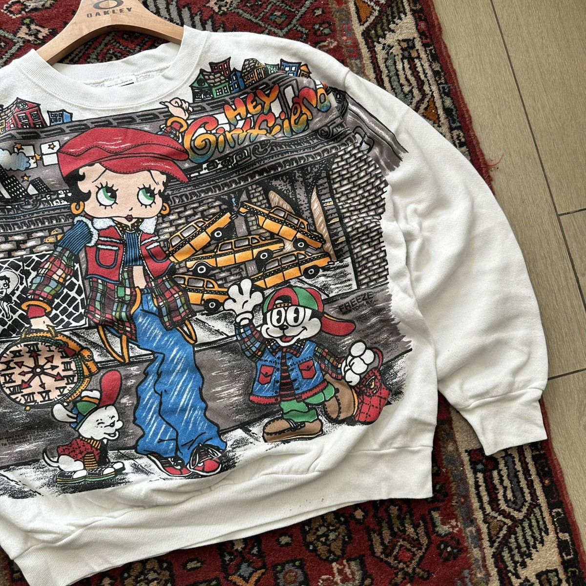 Vintage 1994 Betty Boop “Hey Girlfriend/Taxi!” AOP Crewneck Vintage Size US XL / EU 56 / 4 - 4 Thumbnail