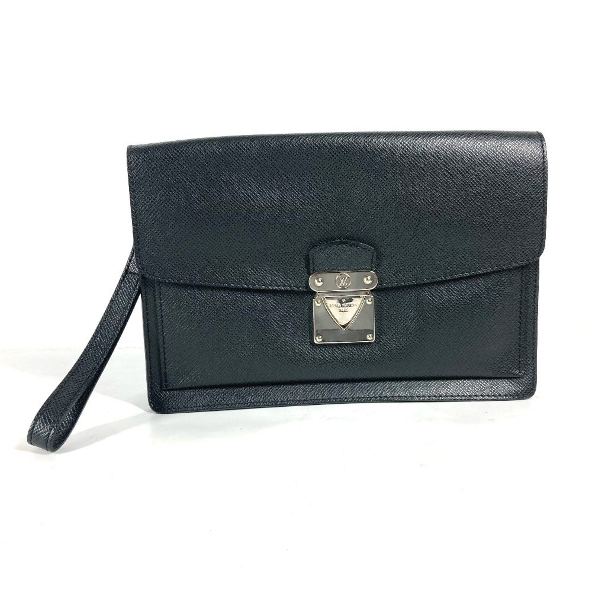Louis Vuitton LOUIS VUITTON M32592 Taiga Belaia Bag Pouch Clutch with Strap Second Leather Men's Ardoise Black Size ONE SIZE - 1 Thumbnail