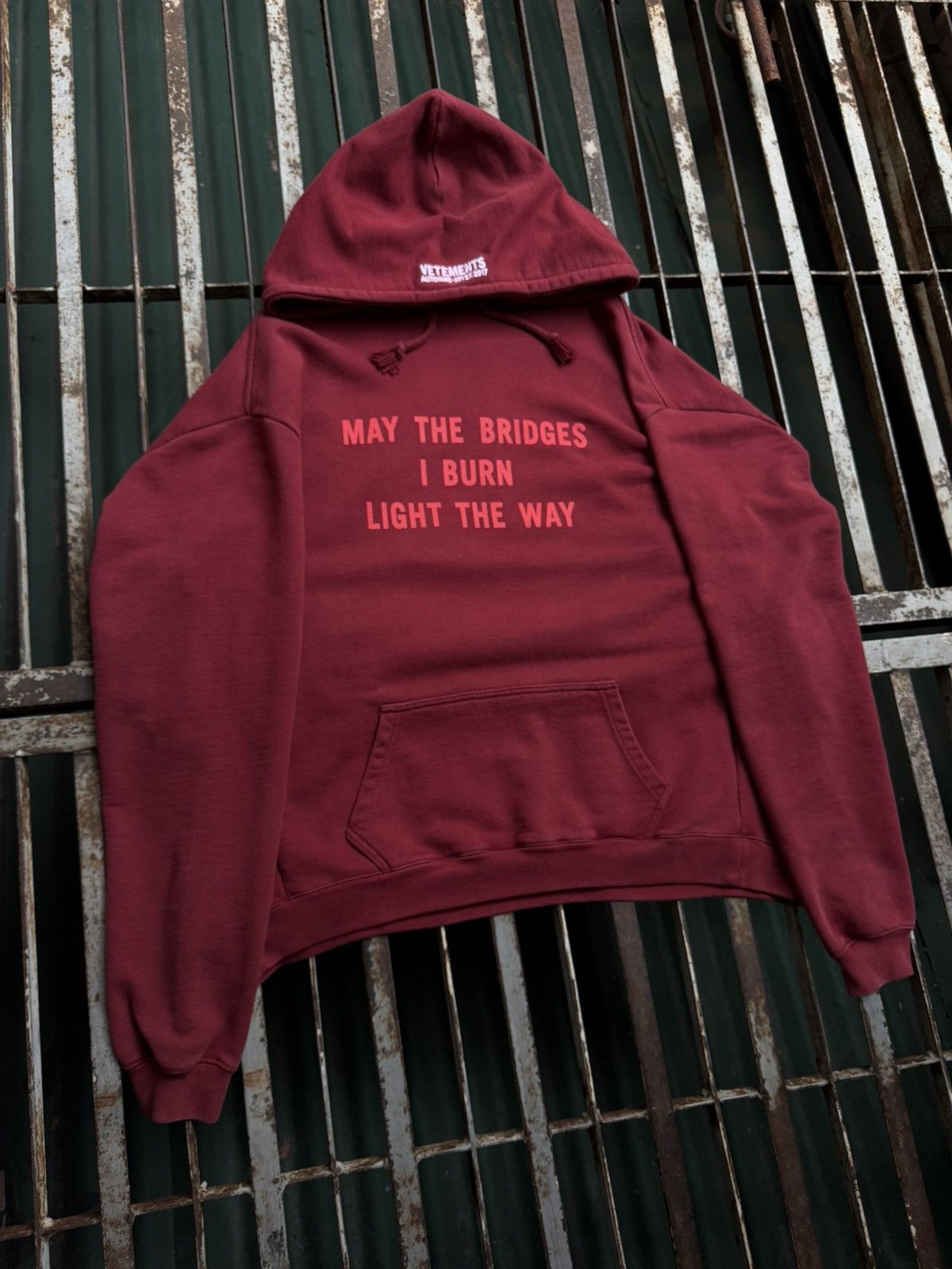 Vetements May the bridge hoodie zipped version | Grailed