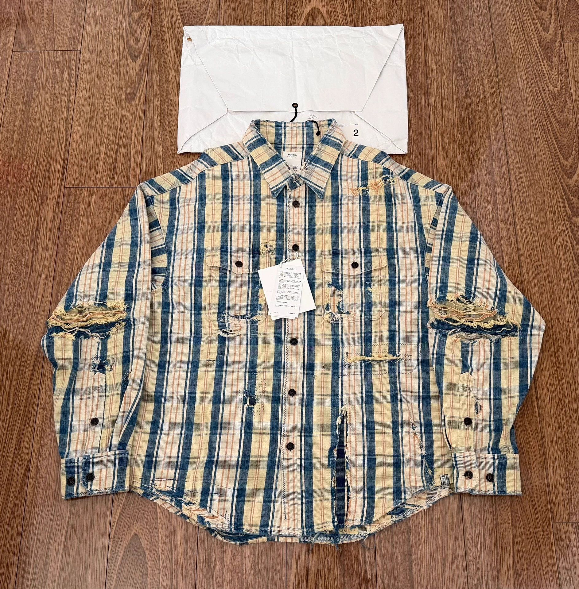 Visvim VISVIM 26SS LARRIKAN L/S CRASH Washed & Destroyed Navy 2,3