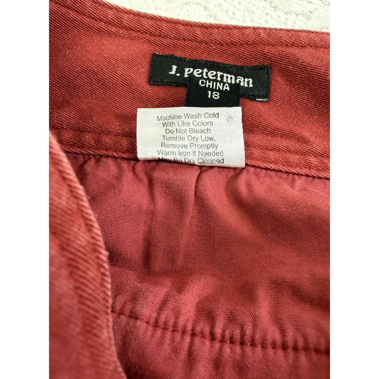Vintage J. Peterman Women’s Wide-Leg Ankle Pants Brick Red 27” Inseam Cotton Blend Plus Size 18 Office Career Size 40" / US 18 - 6 Thumbnail