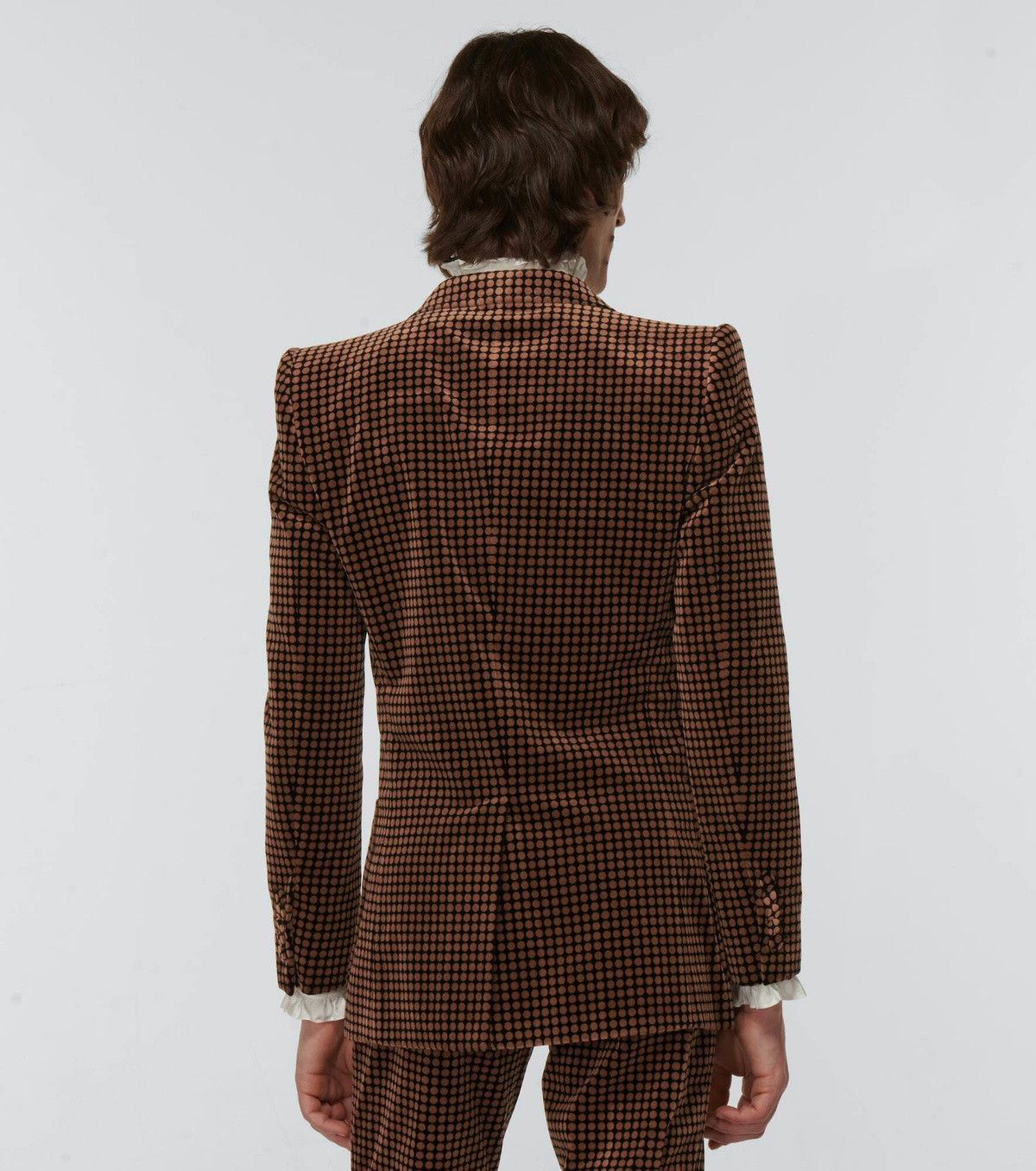 Gucci 48 M - Gucci Polka Dot Print Blazer Brown Suit Jacket Size 48R - 3 Thumbnail