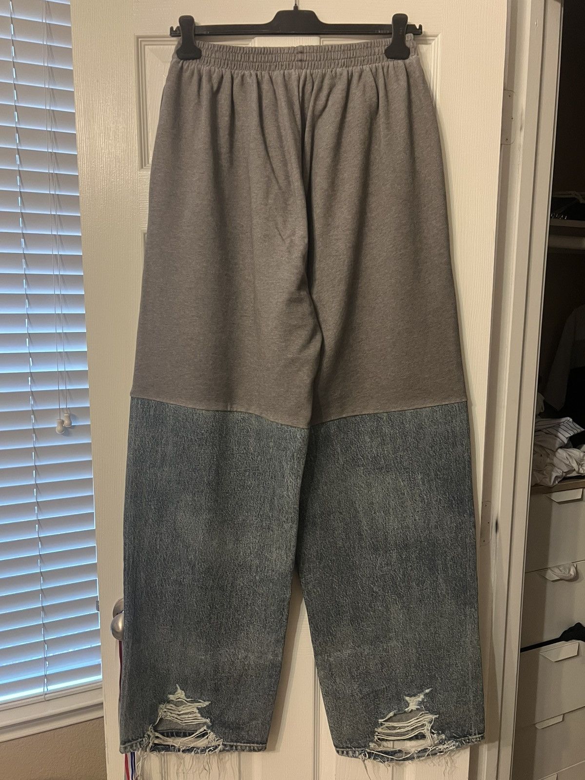 Balenciaga Balenciaga Patched Denim Sweatpants Size US 32 / EU 48 - 2 Thumbnail