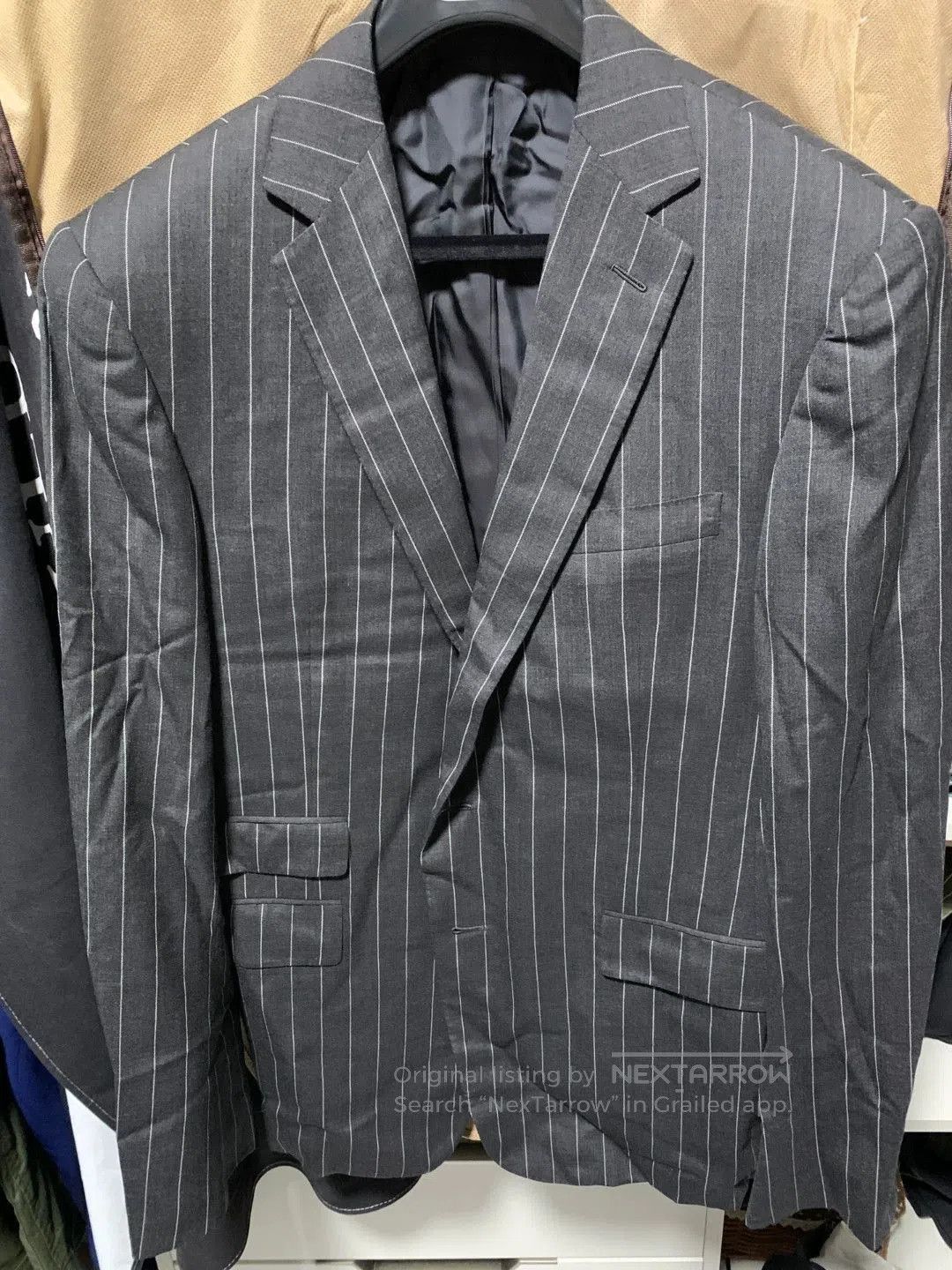 Polo Ralph Lauren Gray Pinstriped Formal Blazer. Size US M / EU 48-50 / 2 - 1 Thumbnail