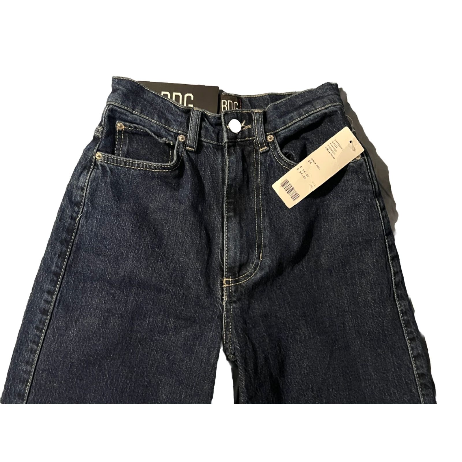 Urban Outfitters VINTAGE Urban Outfitters BDG A-Wide Jeans Women Size 24 Dark Wash Wide Leg High Waist NWT Size 42" / US 20 - 4 Thumbnail