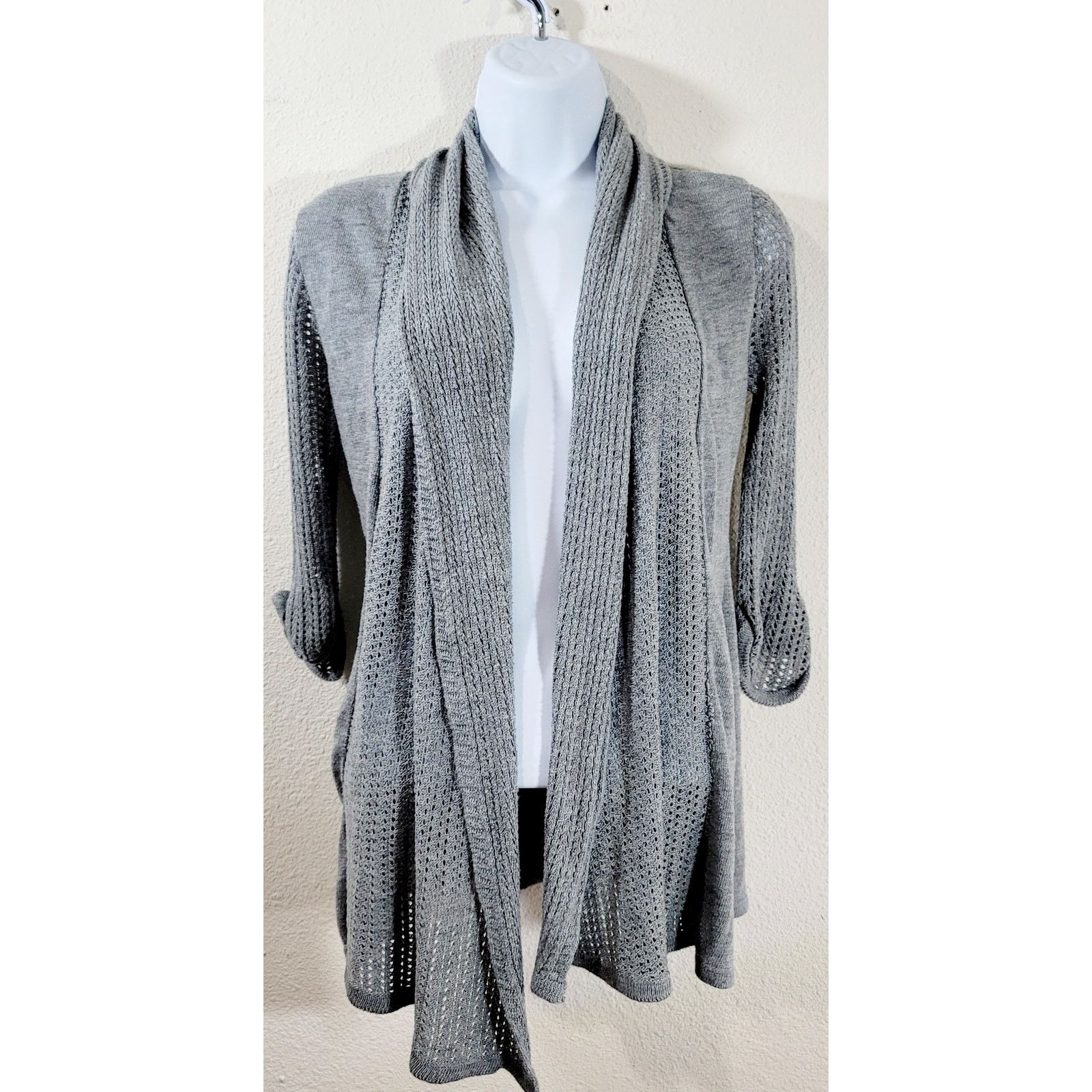 rue21 Rue 21 Gray Knit Open Front Cardigan Sweater Small Size S / US 4 / IT 40 - 1 Thumbnail