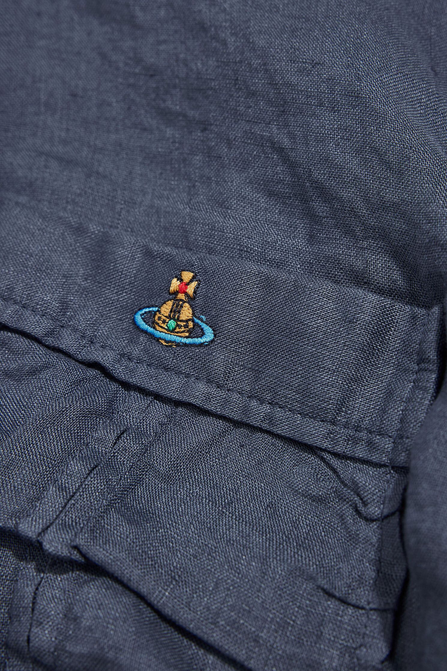Vivienne Westwood o1s22i1n0924 Crewe Krall Linen Shirt in Blue Size XS / US 0-2 / IT 36-38 - 3 Thumbnail