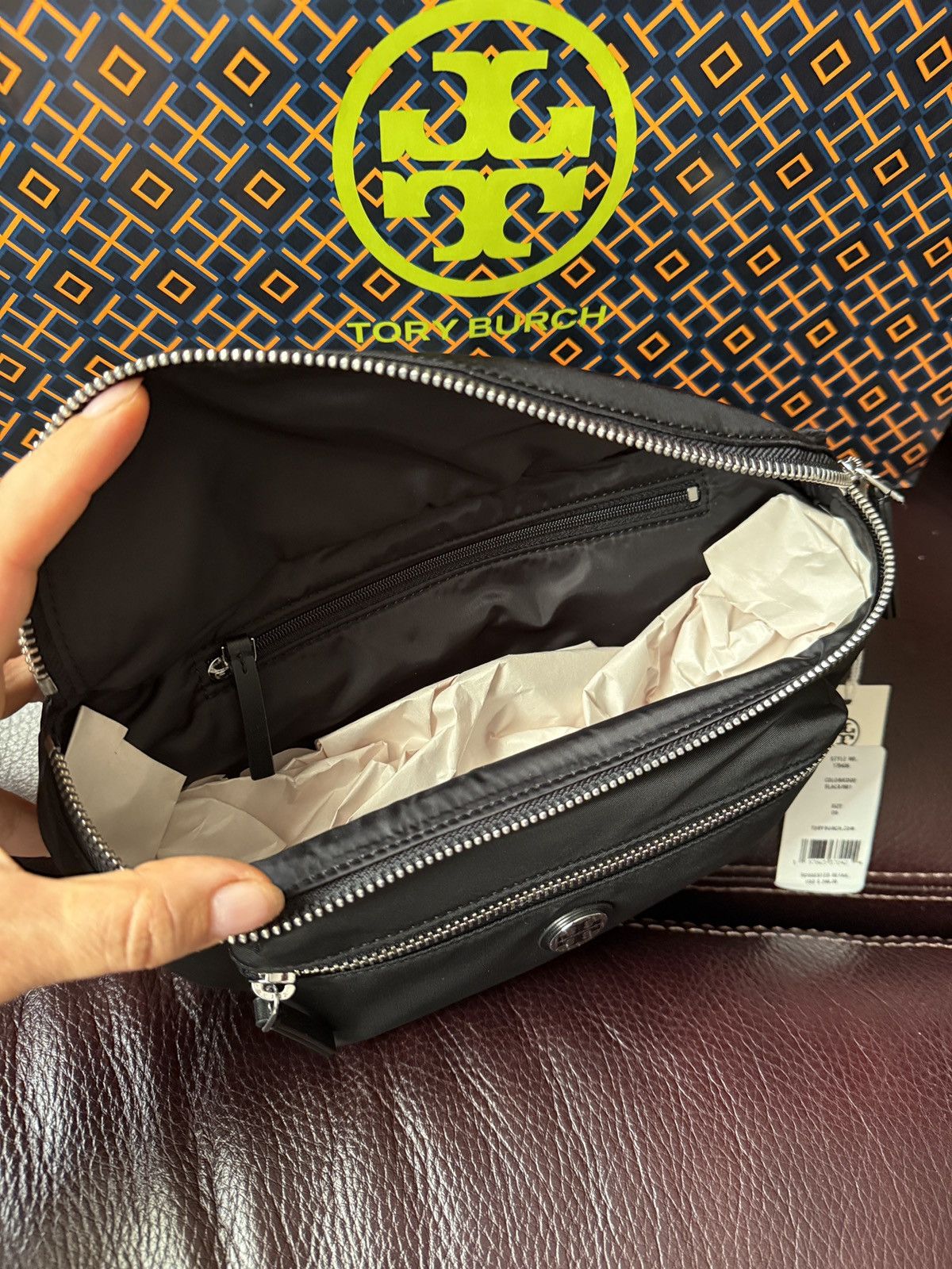 Tory Burch TORY BURCH BLACK NYLON BELT BAG FANNY PACK CROSSBODY PURSE Size ONE SIZE - 6 Thumbnail