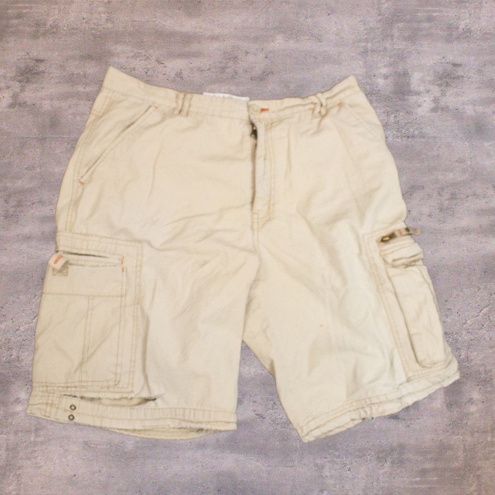 Vintage Y2K 2000's Baggy Below the Knee Cargo Tan Distressed Shorts Size US 34 / EU 50 - 1 Thumbnail