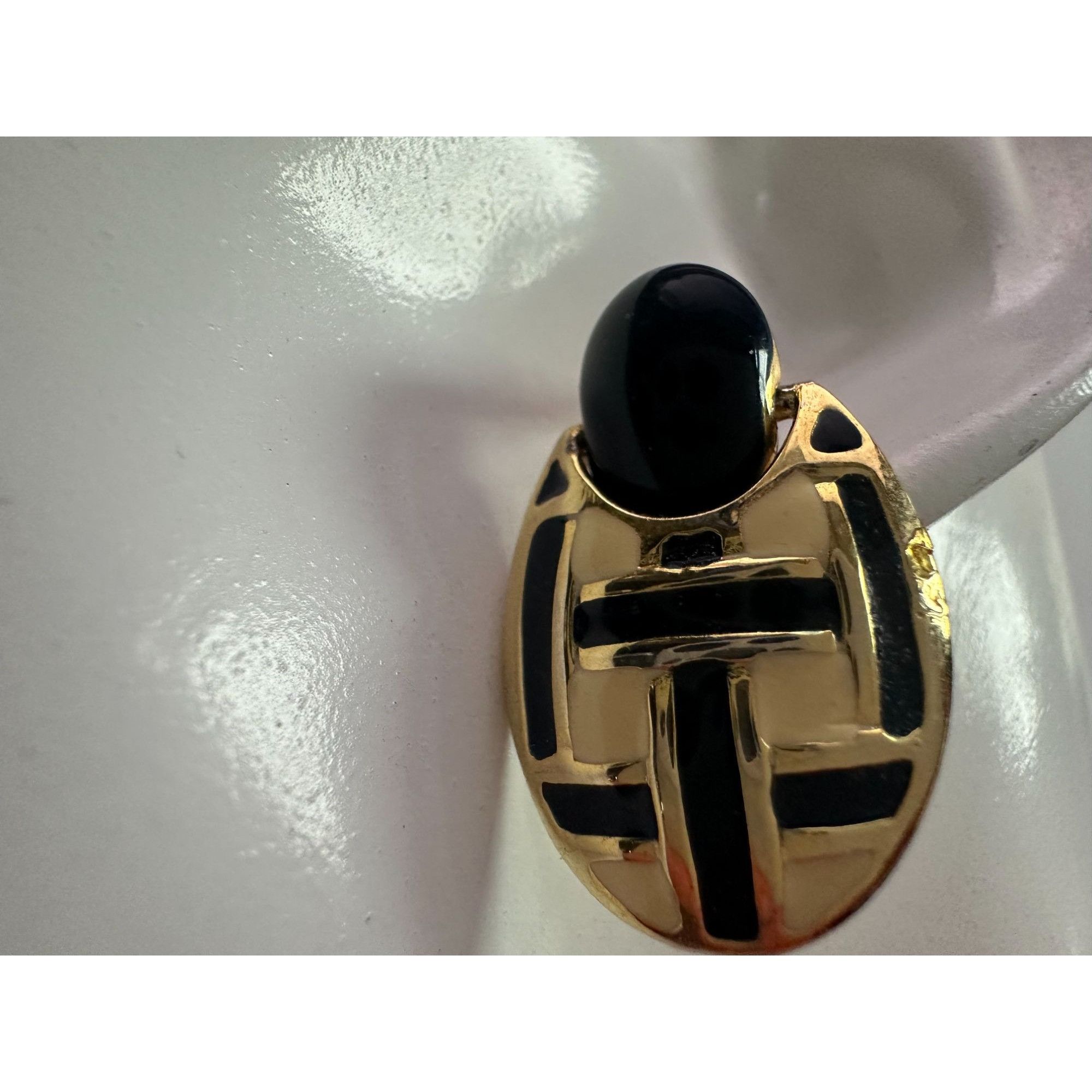 Other Women's Round Gold tone Dangle Earrings with Navy blue and W Size ONE SIZE - 11 Thumbnail