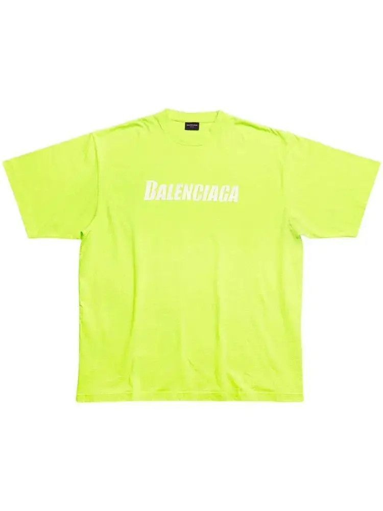 Balenciaga o1w1db11025 Caps T-Shirt Boxy Fit in Yellow Size US XXL / EU 58 / 5 - 1 Thumbnail