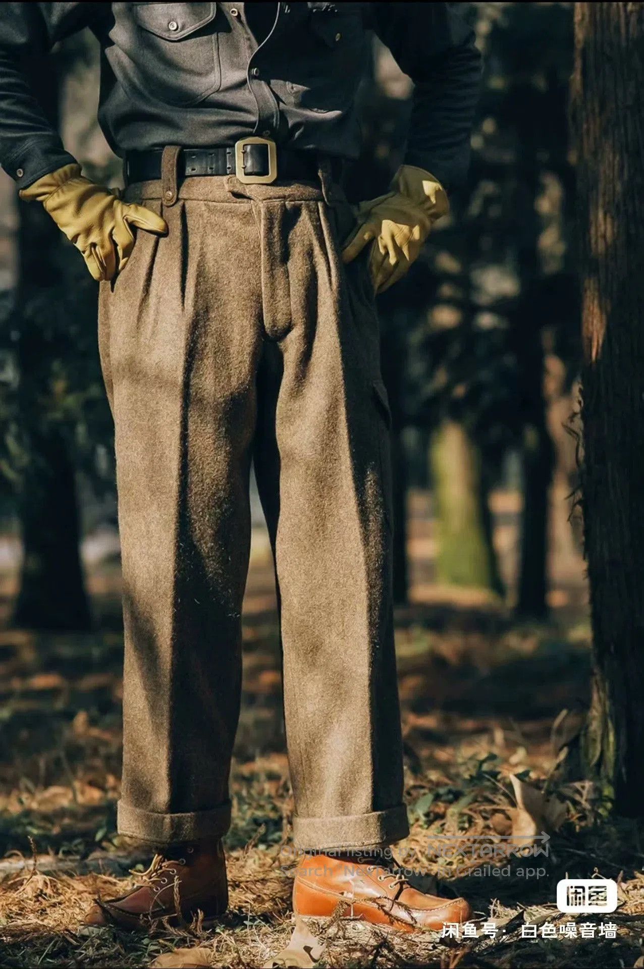Relic 1940s British Retro Wool High-Waisted Trousers. Size US 28 / EU 44 - 2 Thumbnail