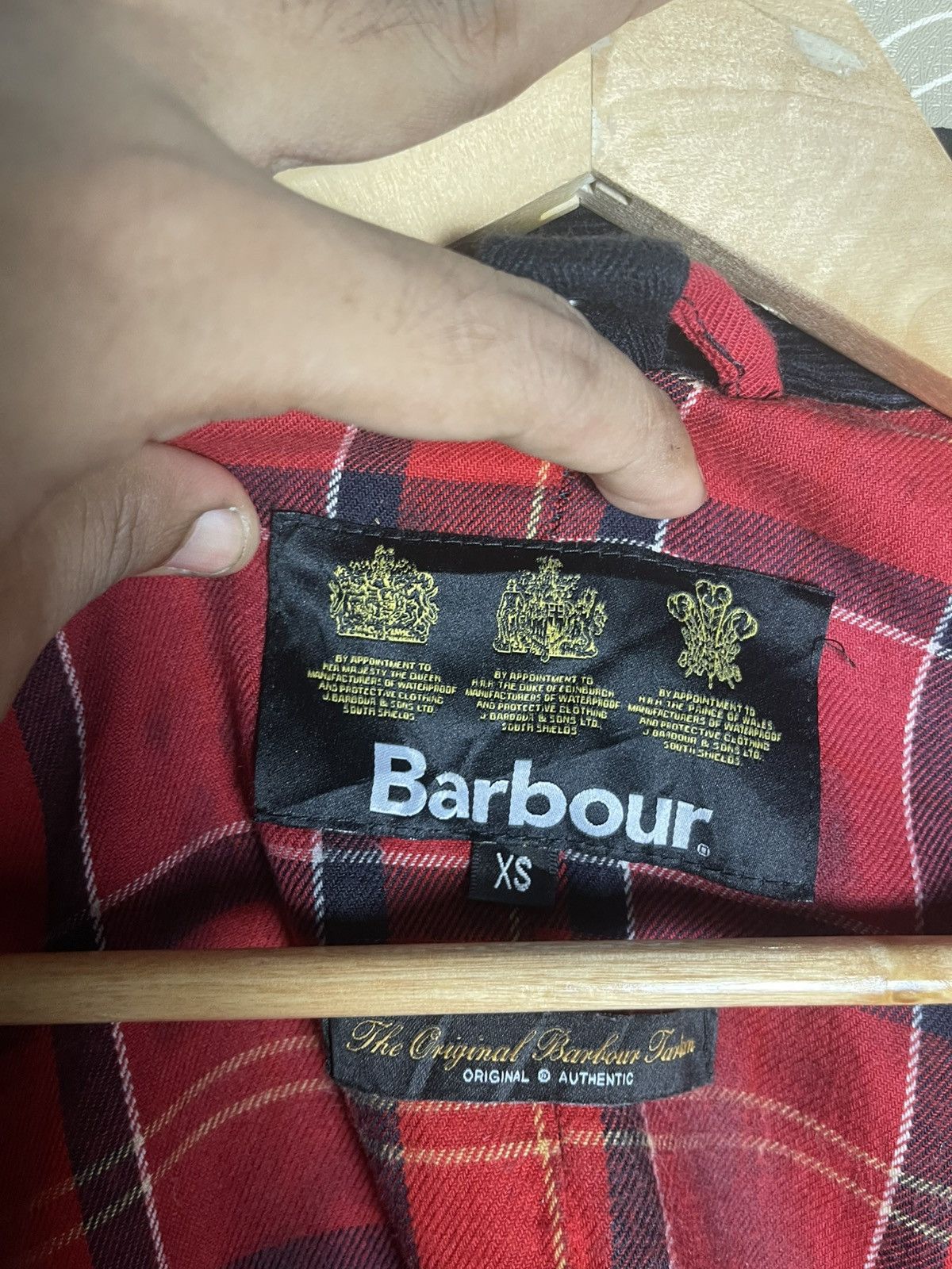 Barbour VINTAGE BARBOUR ASHBY WAXED JACKET TARTAN LINEN RARE Size US XS / EU 42 / 0 - 19 Thumbnail