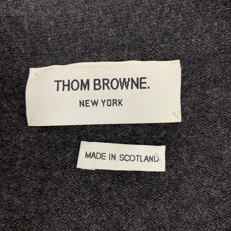 Thom Browne Thom browne Size1 Dark gray classic four-bar cashmere V-nec Size S / US 4 / IT 40 - 5 Thumbnail