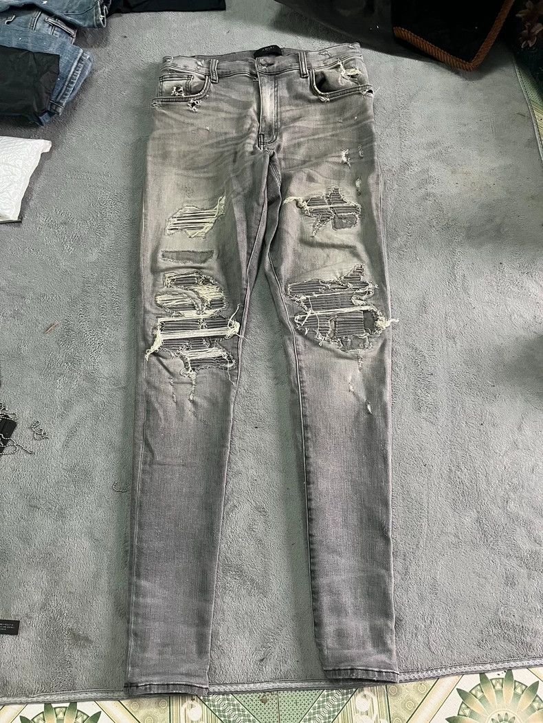 Amiri Amiri16og gray patchwork destruction genuine 2503-Nextarrow Size US 33 - 1 Thumbnail