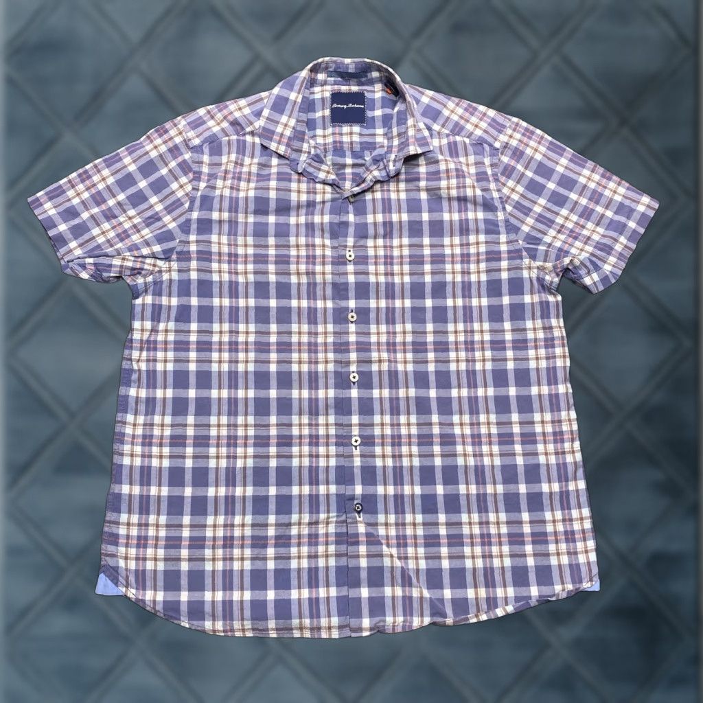 Tommy Bahama Tommy Bahama Shirt Mens Medium Blue Short Sleeve Plaid Casual Button Up Size US M / EU 48-50 / 2 - 1 Thumbnail