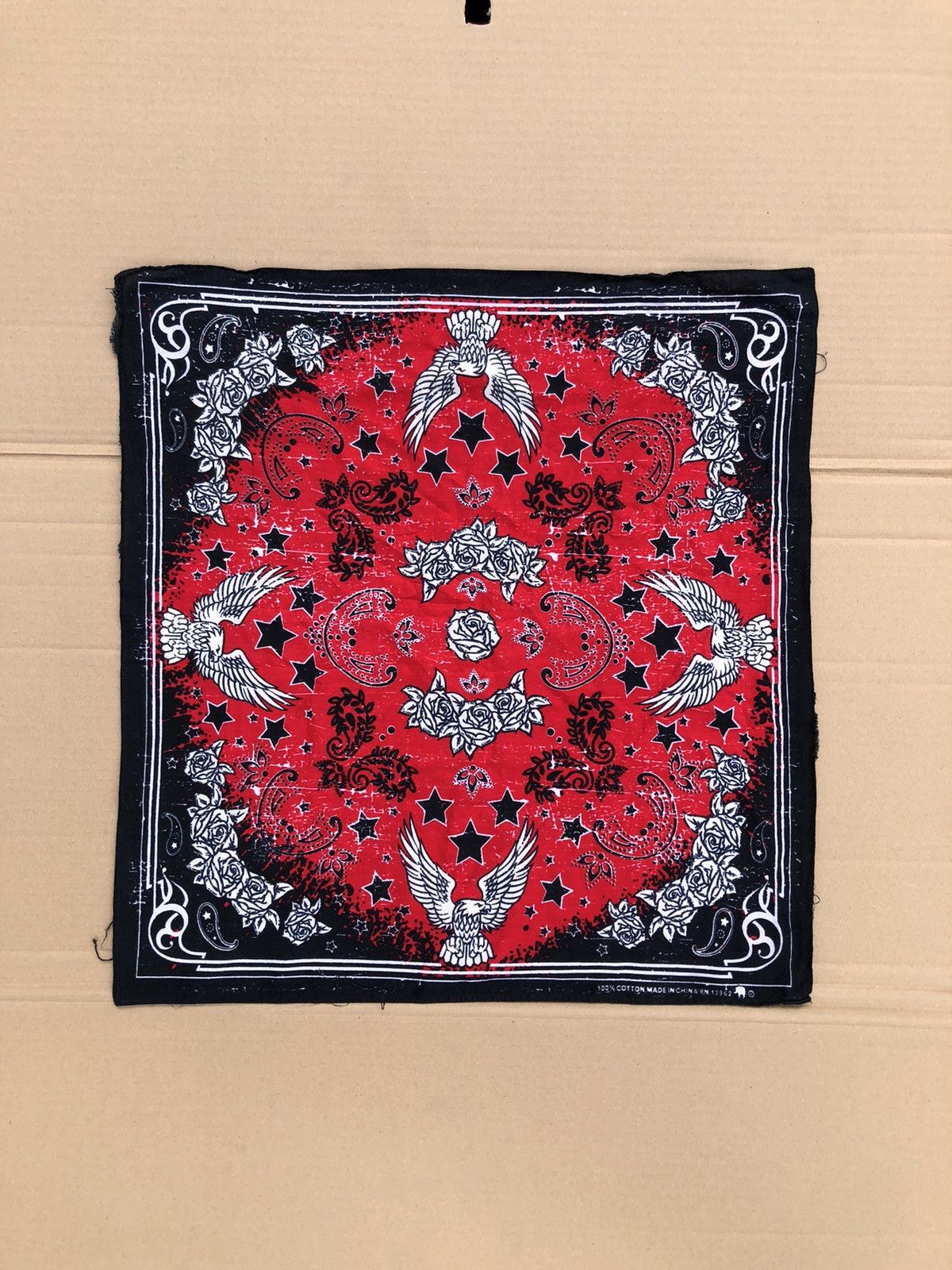 Japanese Brand Paisley Biker Eagle Rose Flower Bandana / Scarve / Scarf Size ONE SIZE - 2 Thumbnail