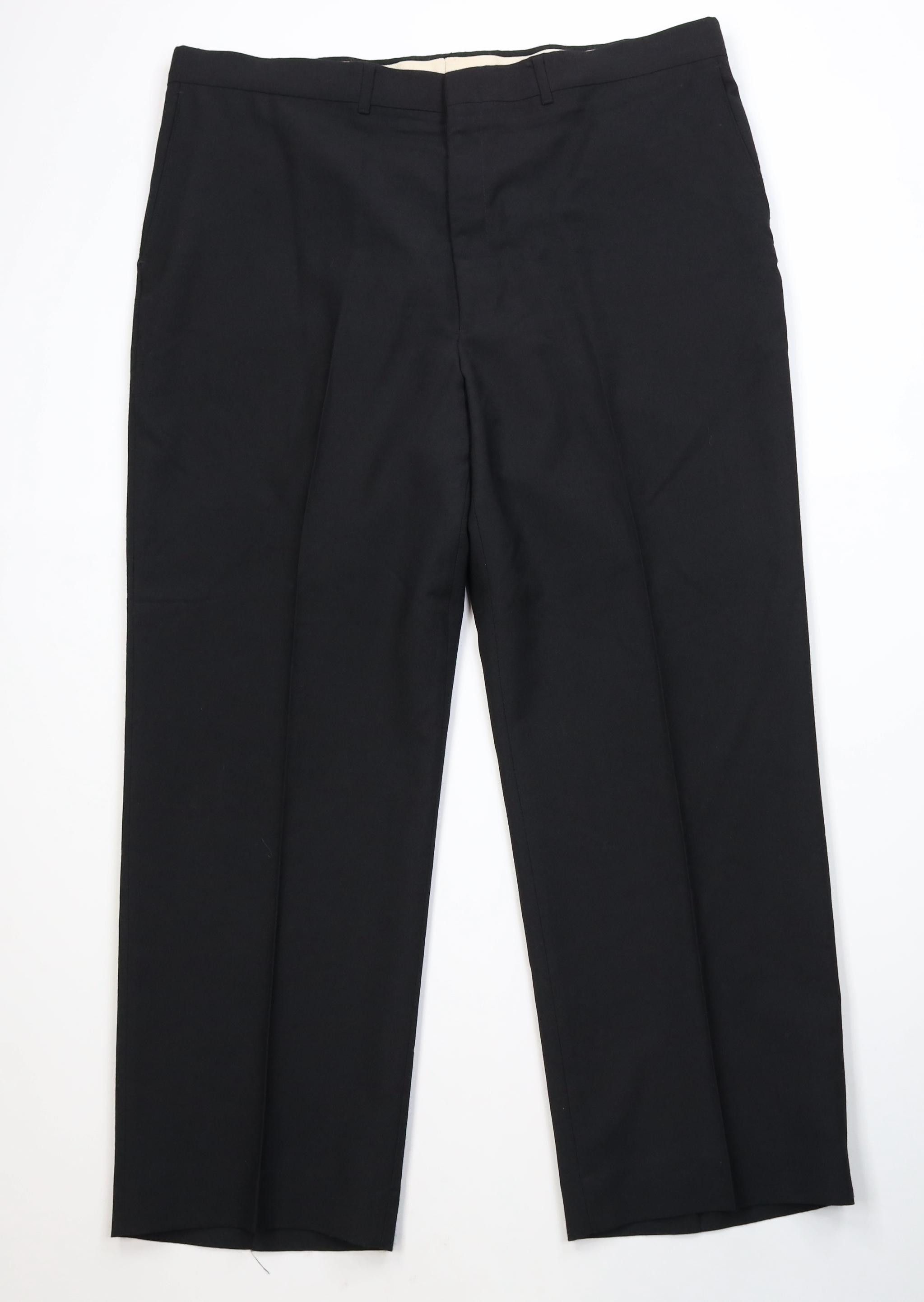 Vintage Vintage 70s Streetwear Wool Blend Wide Leg Chino Pants Black Size US 42 / EU 58 - 1 Thumbnail
