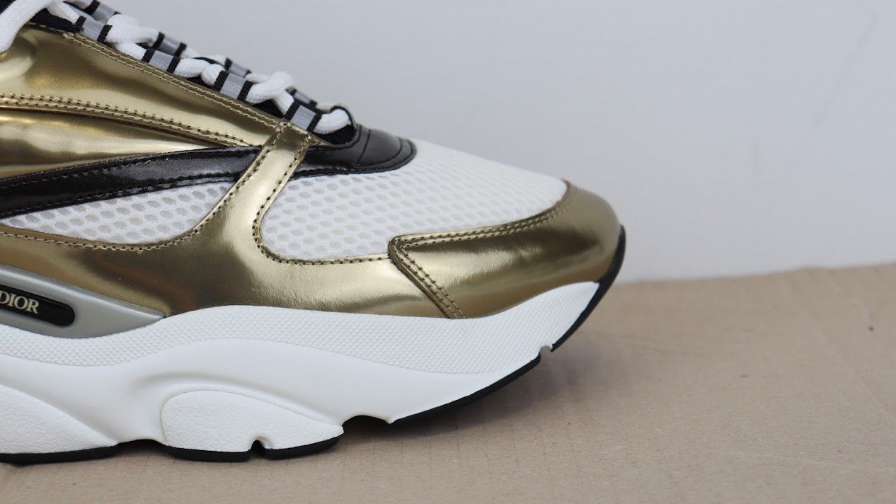 Dior o1rshd1 Q.2 / B22 Calfskin Mesh Sneakers in Golden/White Size US 12 / EU 45 - 6 Thumbnail