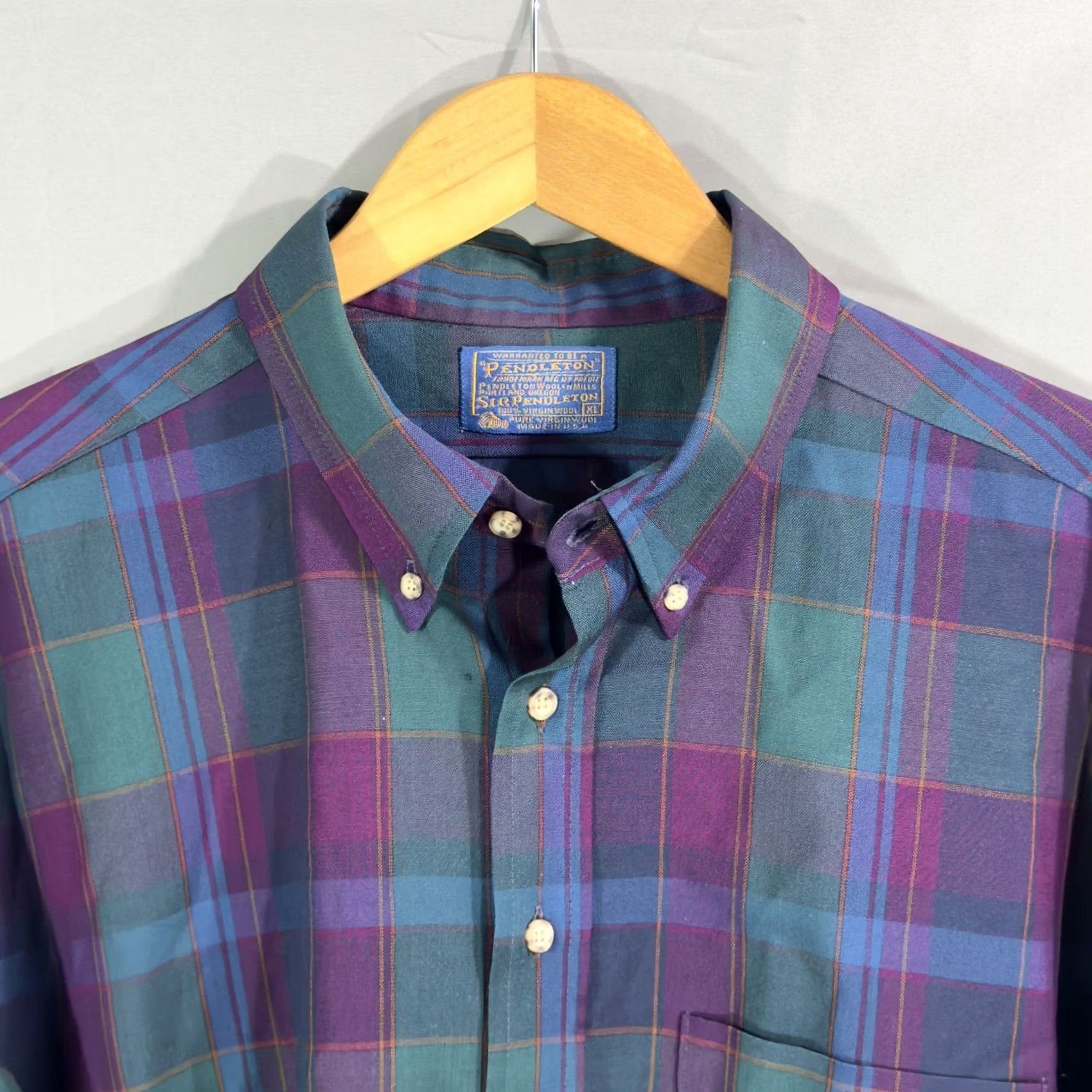 Pendleton VINTAGE Pendleton Shirt Mens XL Plaid Wool Button-Down Made USA 90s Size US XL / EU 56 / 4 - 3 Thumbnail