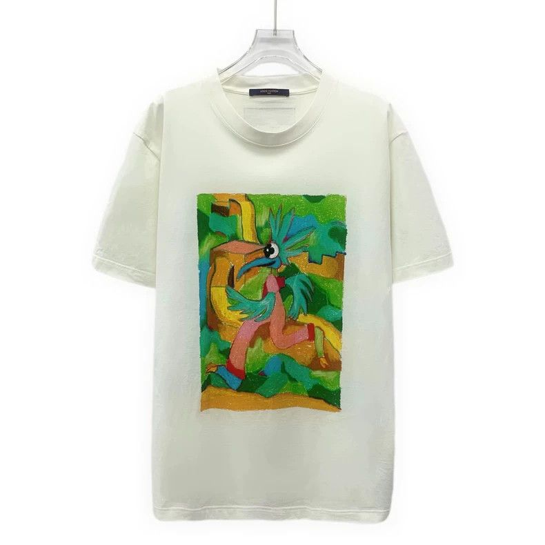 Louis Vuitton Louis Vuitton White animal print cotton crewneck short sle Size US L / EU 52-54 / 3 - 1 Thumbnail