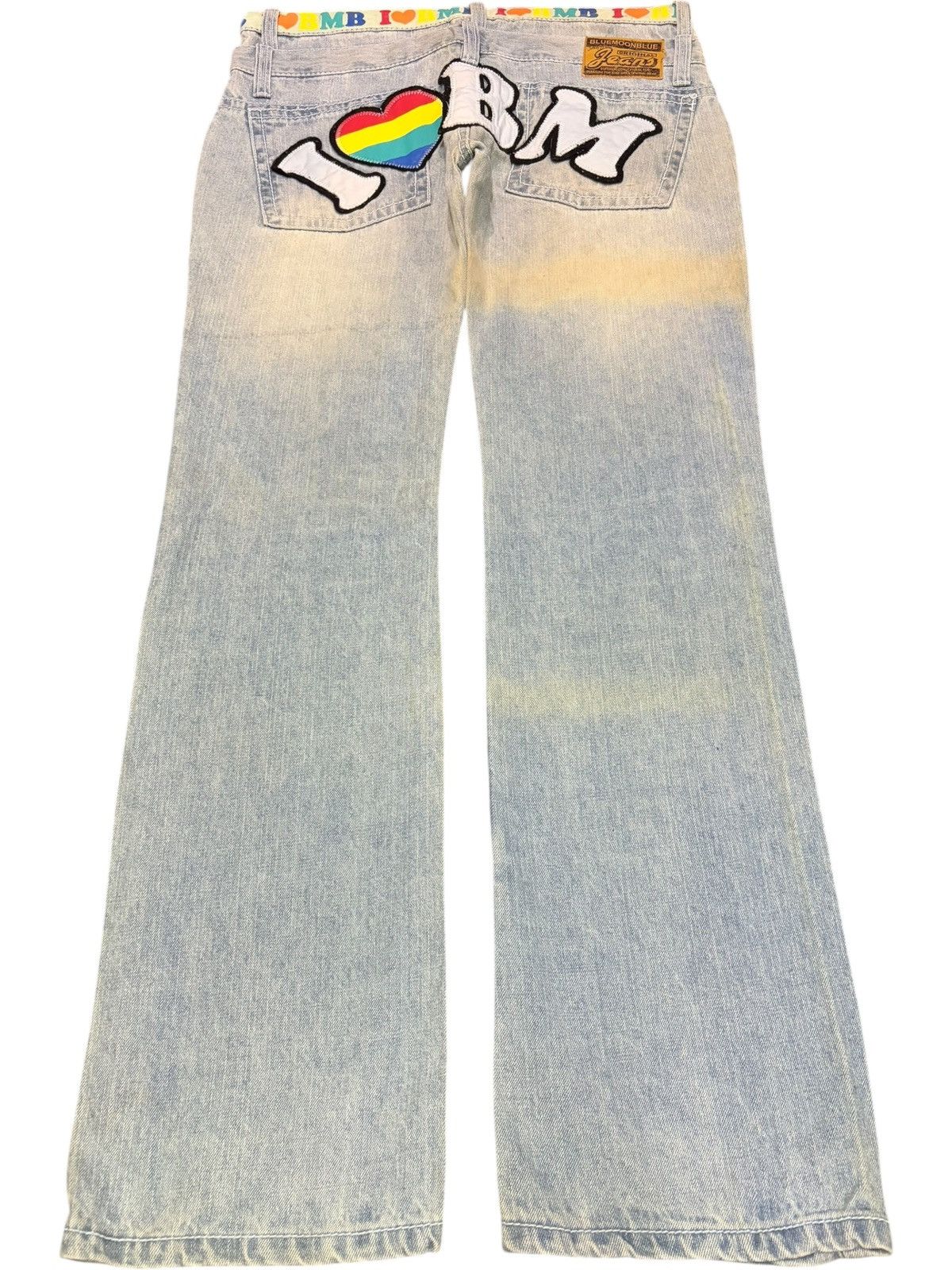 Dsquared2 Vintage Blue Moon Blue Double Waist Patch Distress Jeans Size 34" / US 12 / IT 48 - 1 Thumbnail