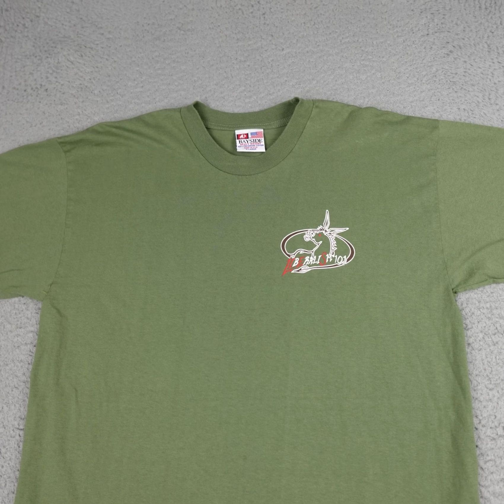 Vintage Liberalism 101 Shirt Mens XL Green Bayside Conservative Graphic Tee Size US XL / EU 56 / 4 - 3 Thumbnail