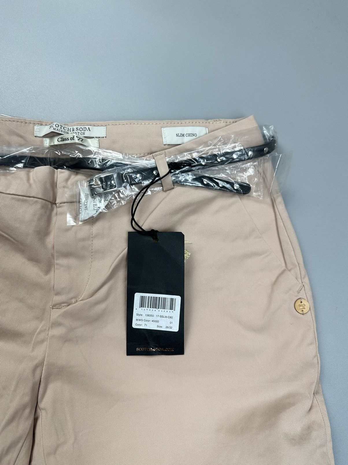 Maison Scotch Maison Scotch Powder Chinos Cotton + Leather Belt Size 26" / US 2 / IT 38 - 3 Thumbnail