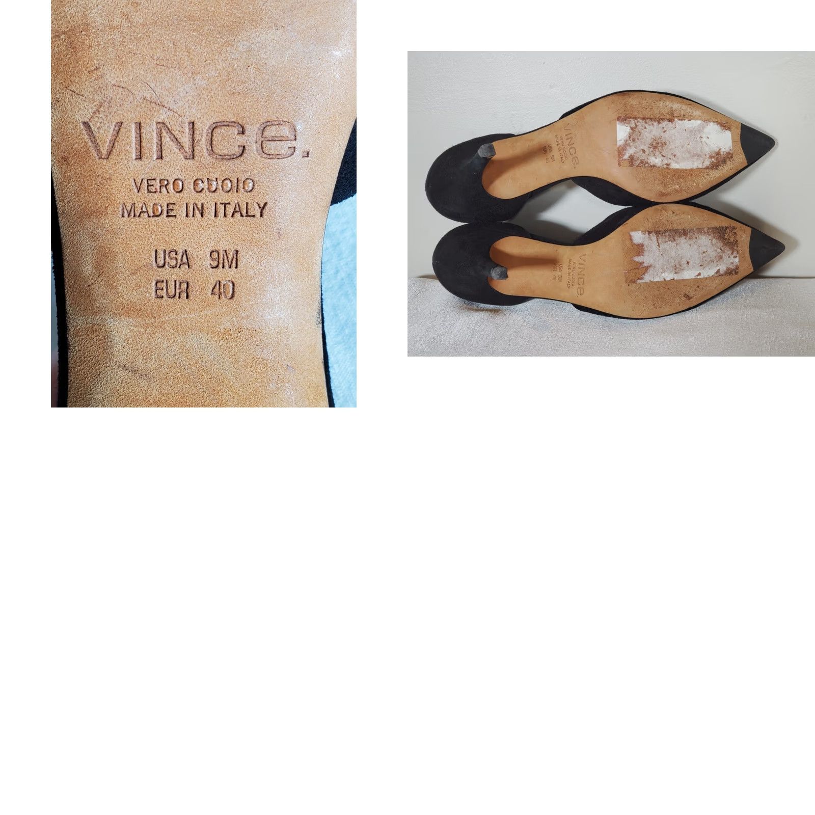 Vince Camuto Vince Paulette Black Suede Pointy Toe Slip On d'Orsay Pumps Women US 9 M High Heel Stiletto EU40 Classic Leather Upper Vintage? Size US 9 / IT 39 - 8 Thumbnail