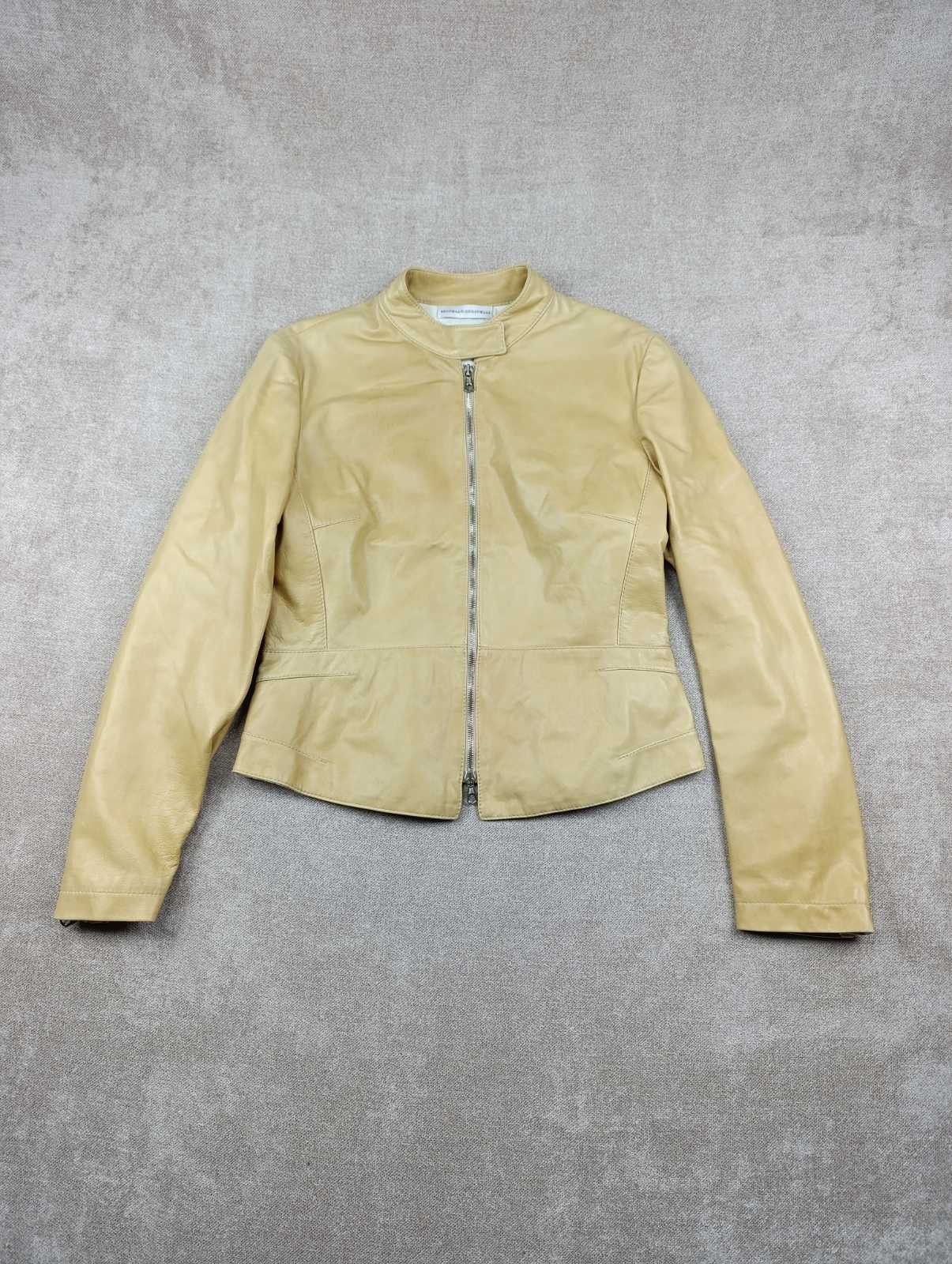 Brunello Cucinelli BRUNELLO CUCINELLI WOMENS LEATHER JACKET WHITE CREAM Size L / US 10 / IT 46 - 1 Thumbnail