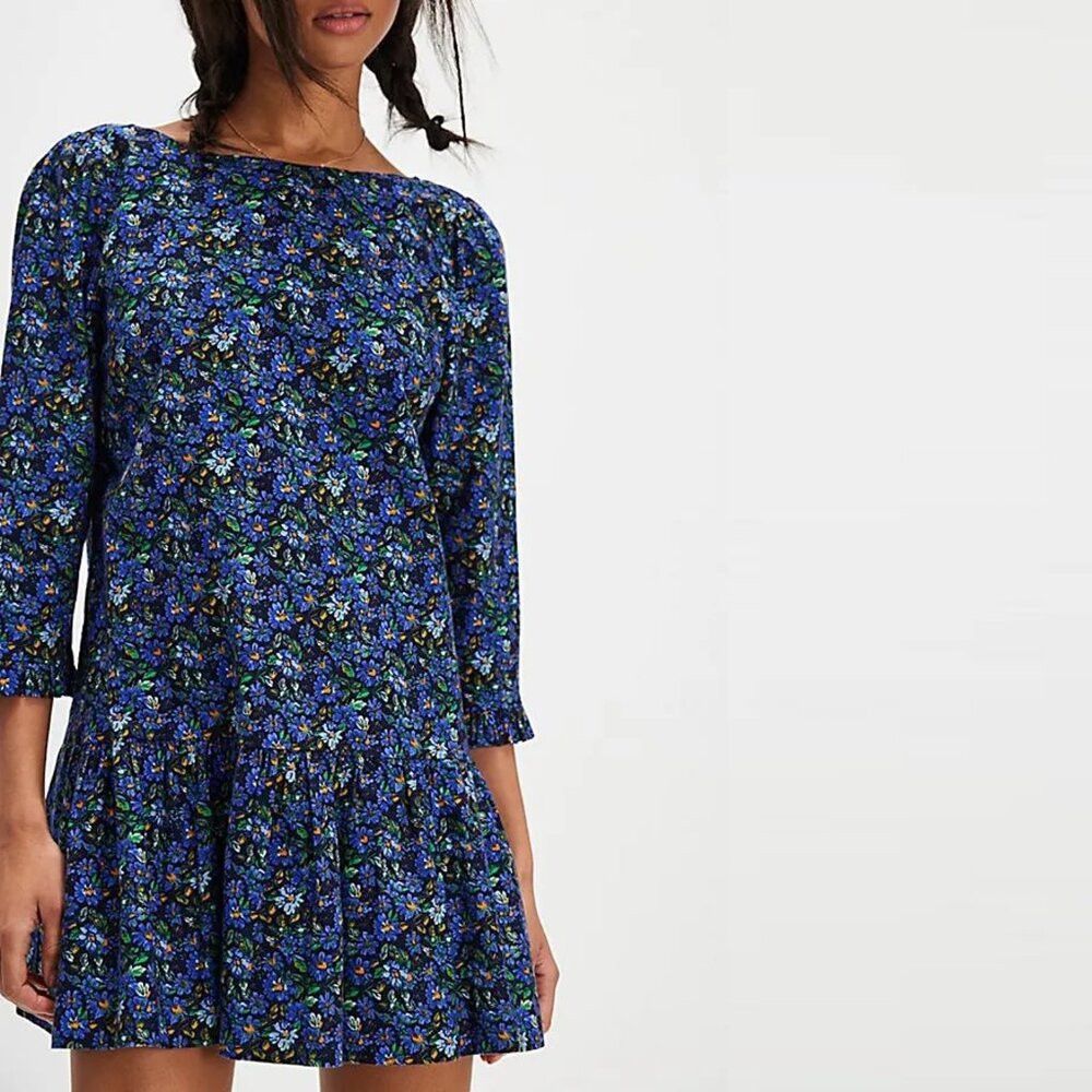 Free People New Free People The Avenue Mini Navy Combo Dress Size XS Size XS / US 0-2 / IT 36-38 - 2 Thumbnail