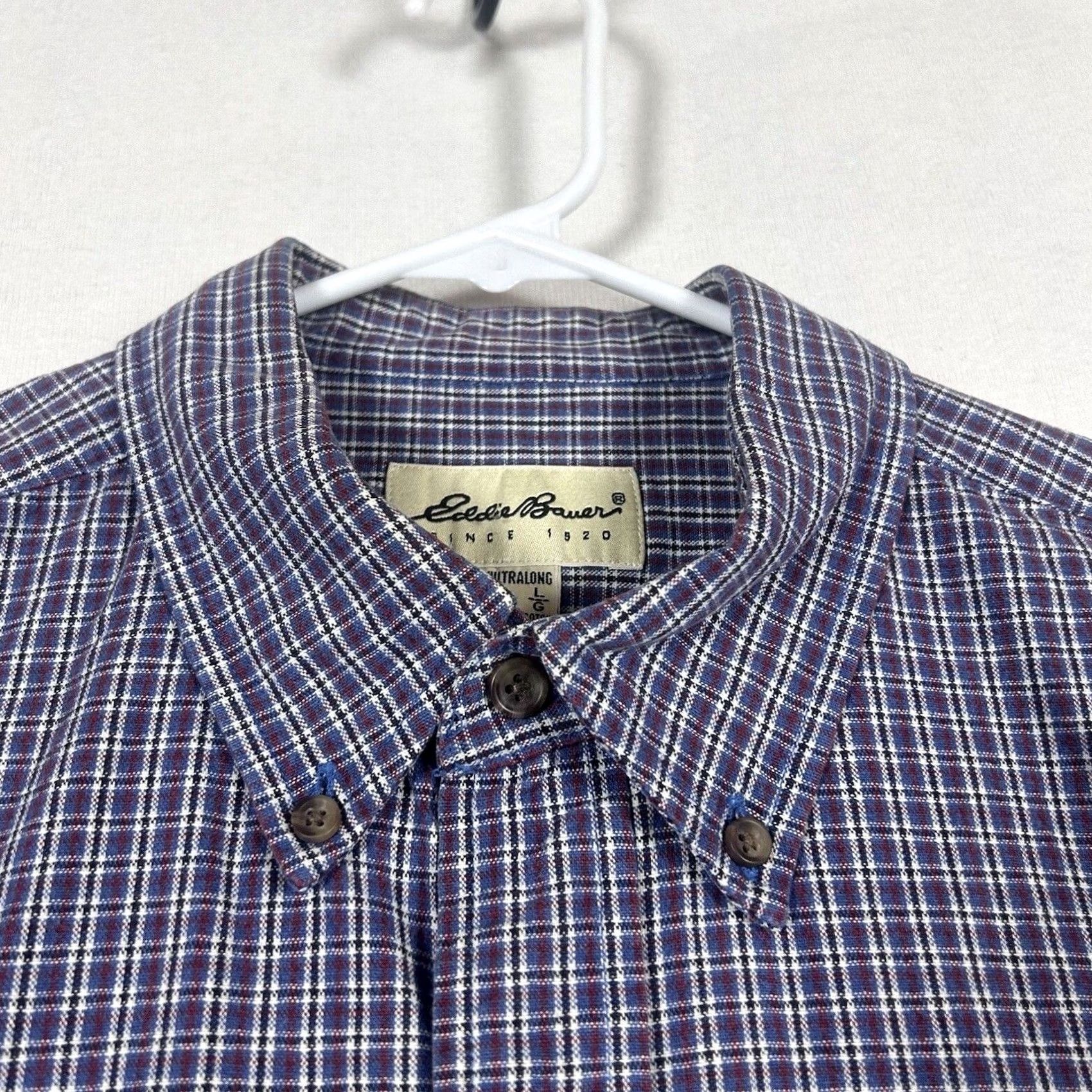 Eddie Bauer VINTAGE Eddie Bauer Mens Plaid Long Sleeve Button Up Shirt LT Large Tall Purple Shirt Mens LT Purple Plaid Button-Up Long Sleeve Cotton 100% Size US L / EU 52-54 / 3 - 2 Thumbnail