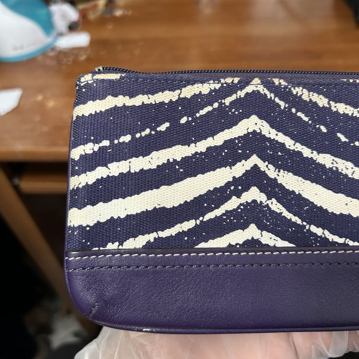 Coach Coach Purple And Cream Artsy Abstract Wristlet - “Samia” Size ONE SIZE - 6 Thumbnail