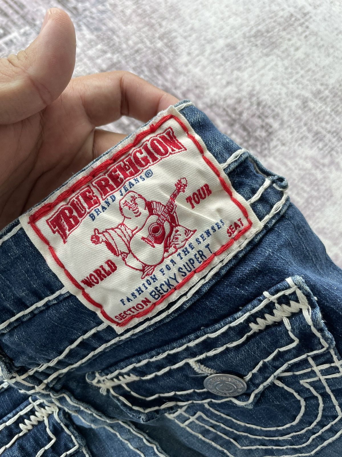 True Religion 2000s True Religion-Joey Super T Bold Stitch Jeans Size US 29 - 15 Thumbnail