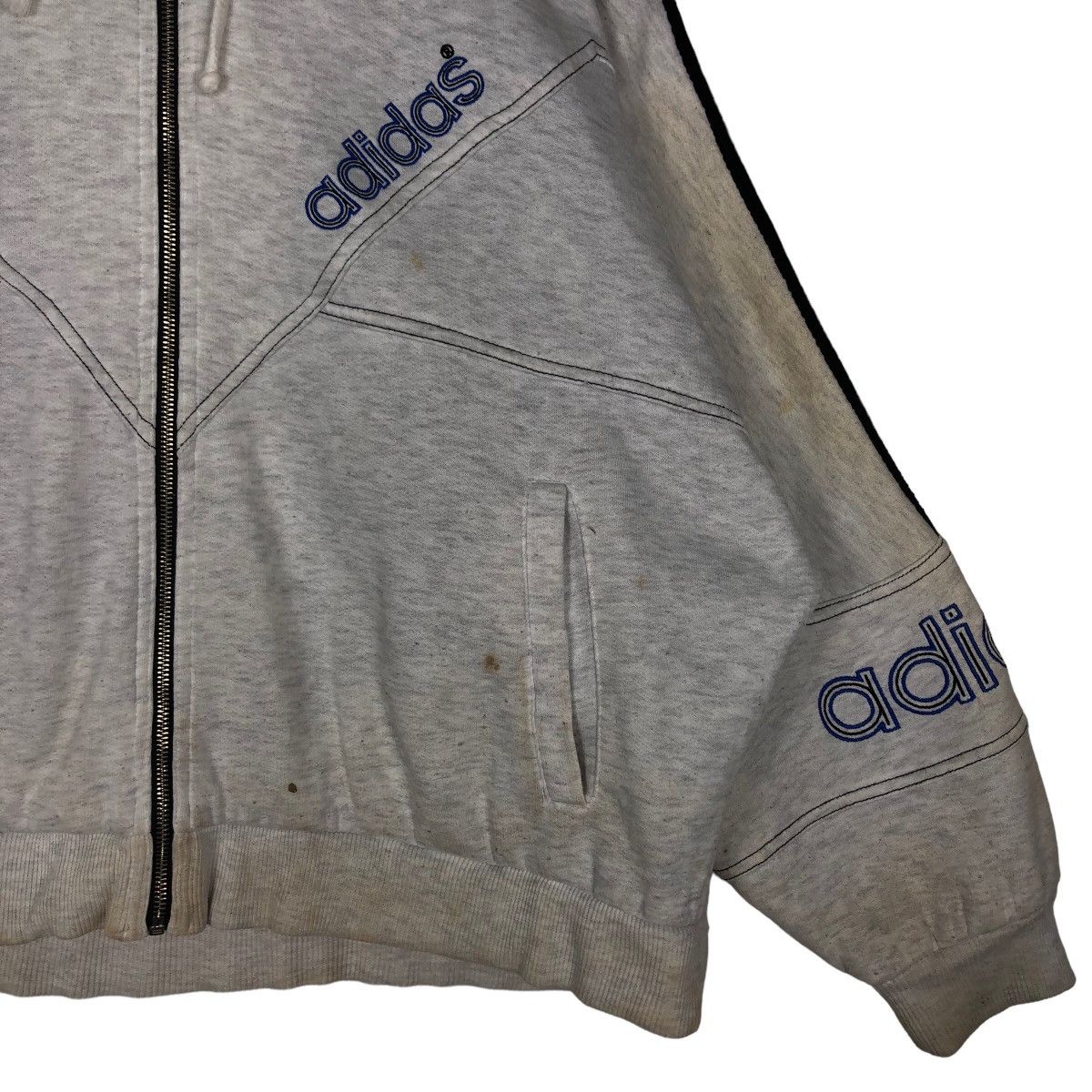 Adidas 🔥90’s Vintage Adidas Hoodie Big Logo Spell Out Size US XL / EU 56 / 4 - 5 Thumbnail