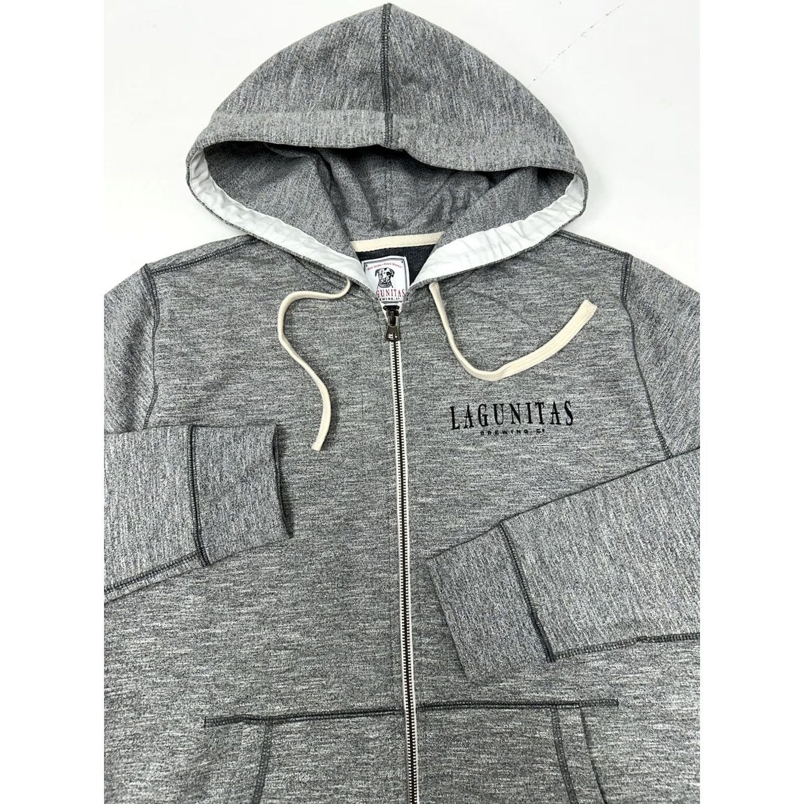 Vintage Lagunitas Brewing Company Hoodie Zip Up Sweatshirt Medium Grey Dog Logo 80s 90s Beer Mens Size US M / EU 48-50 / 2 - 2 Thumbnail