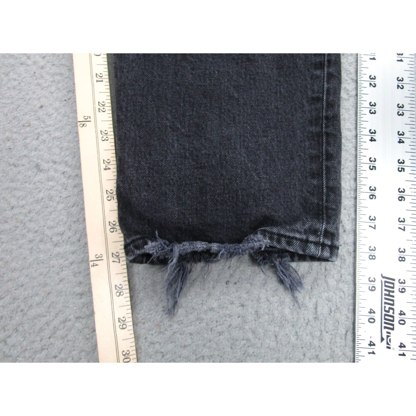 Abercrombie & Fitch Abercrombie & Fitch Jeans Womens 33 Black High Rise Distressed 90s Straight Charcoal Wash Size 24" / US 00 / IT 34 - 2 Thumbnail