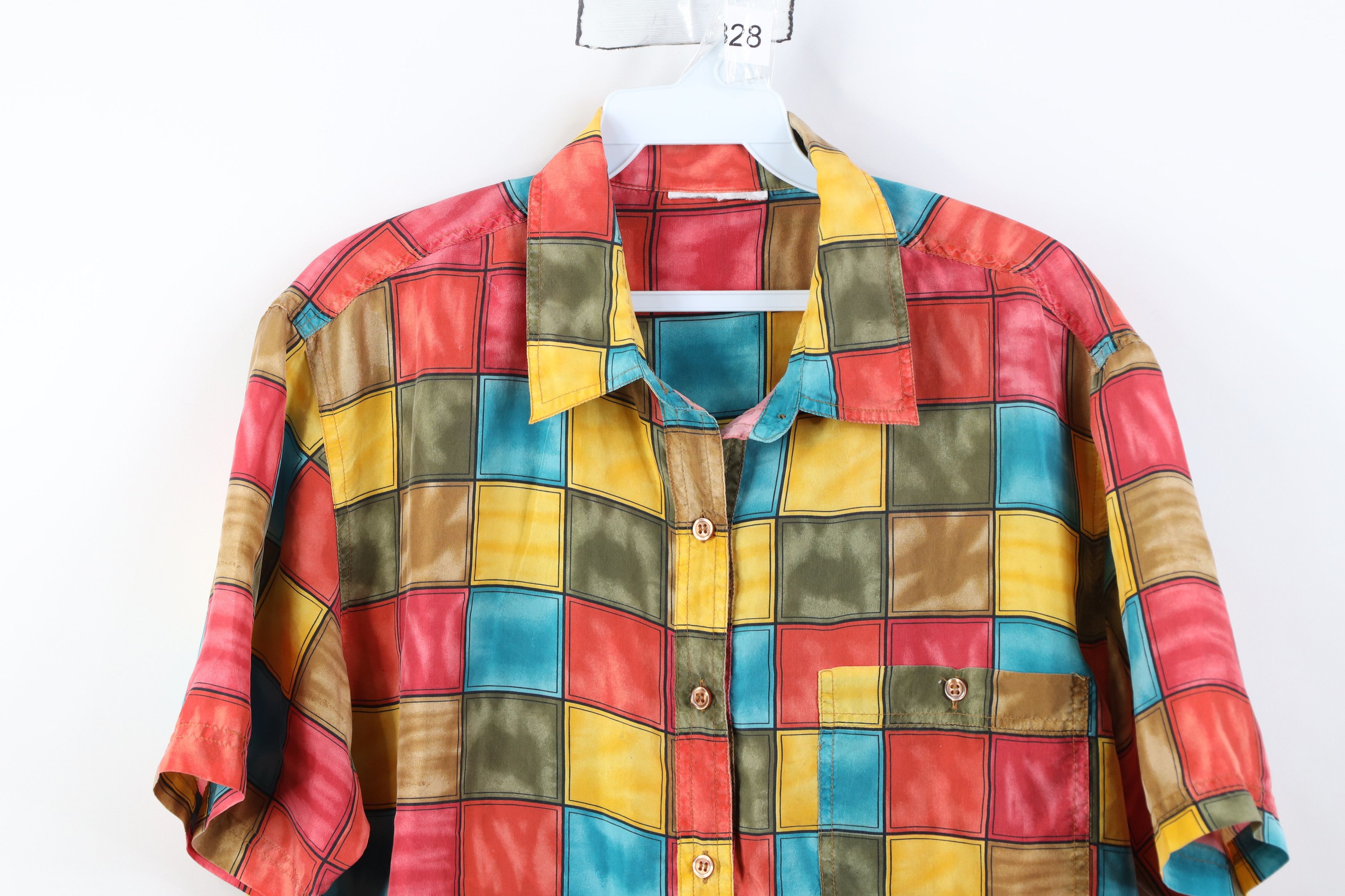 Vintage Vintage 90s Streetwear Checkered Short Sleeve Button Shirt Size L / US 10 / IT 46 - 2 Thumbnail