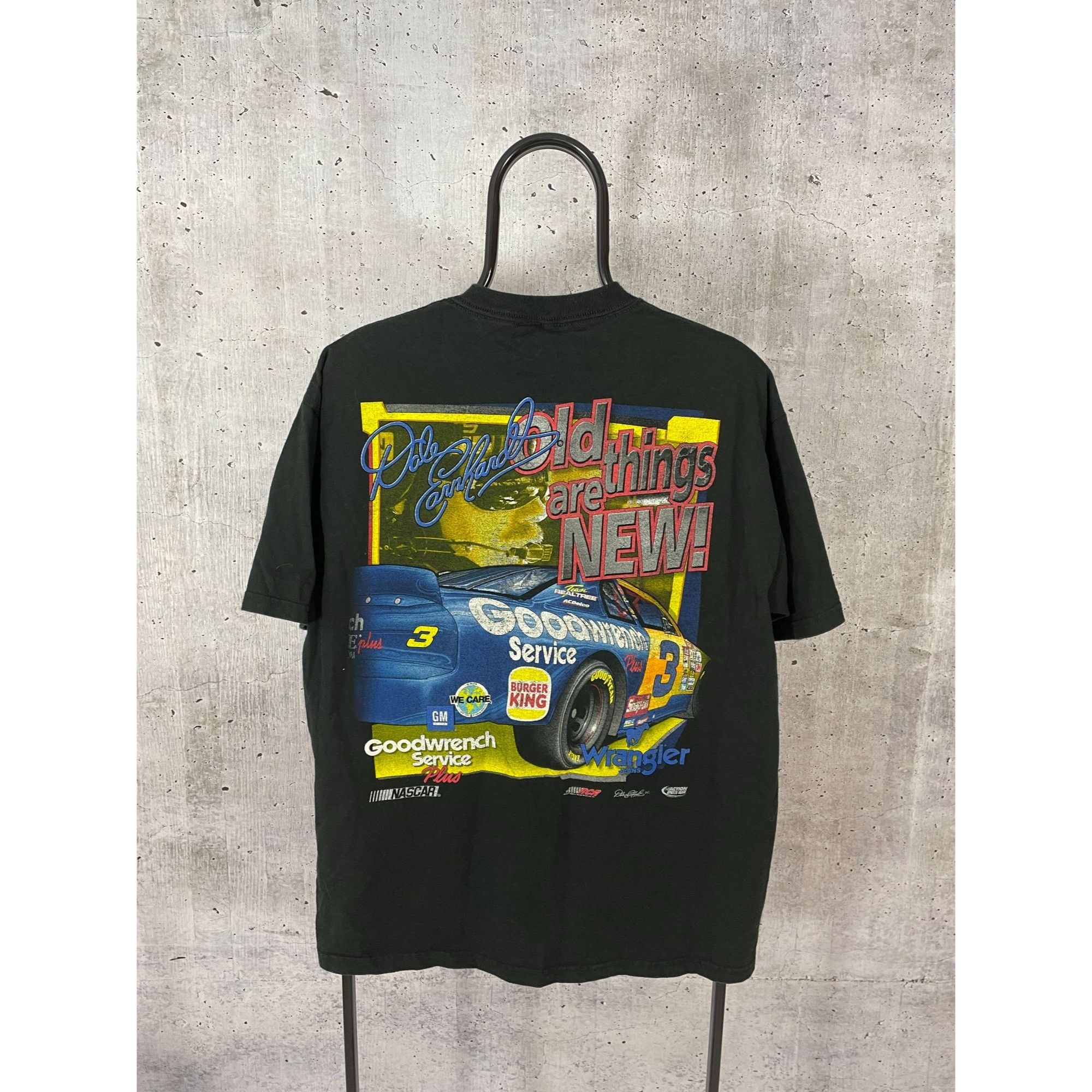 Vintage Men's Black Faded Vintage T-shirt Baggy Cars Motorsport Cott Size US M / EU 48-50 / 2 - 2 Thumbnail