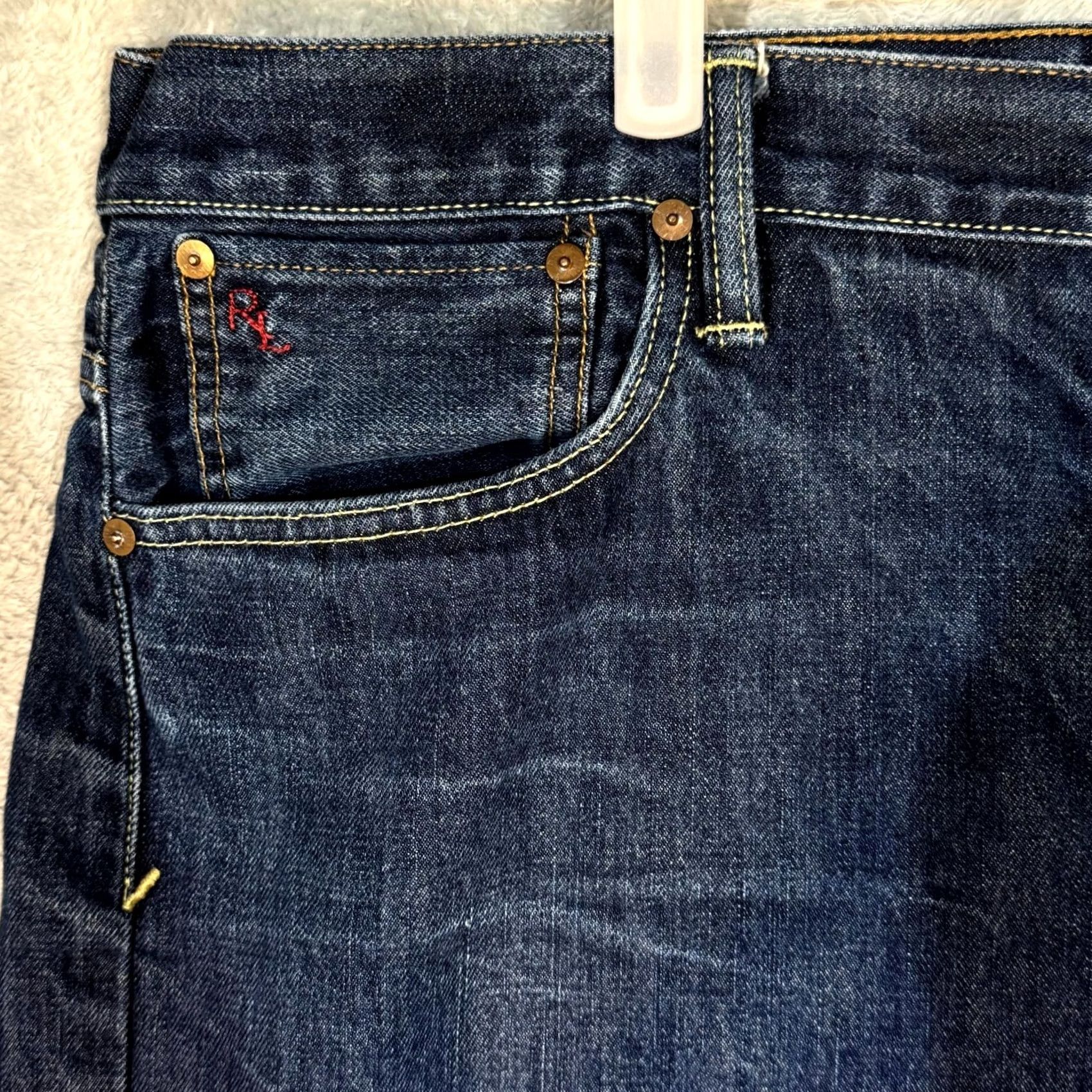 Polo Ralph Lauren Polo Ralph Lauren Jeans Men’s 38 x 32 Blue Denim Mid-Rise Straight Leg 5-Pocket Button Zip Fly Size US M / EU 48-50 / 2 - 3 Thumbnail