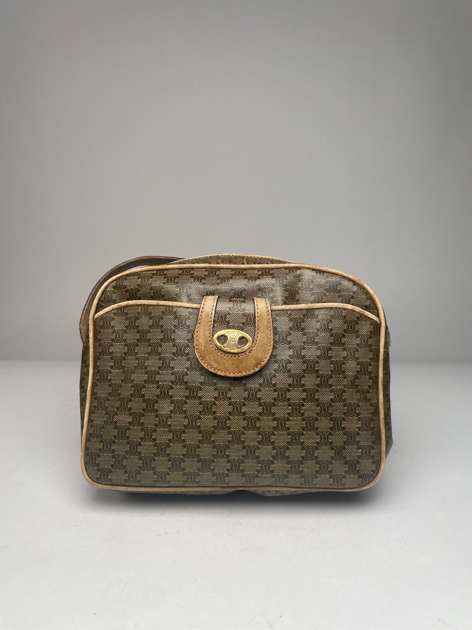 Celine Vintage Paris Triomphe Leather Monogram Bag Size ONE SIZE - 1 Thumbnail