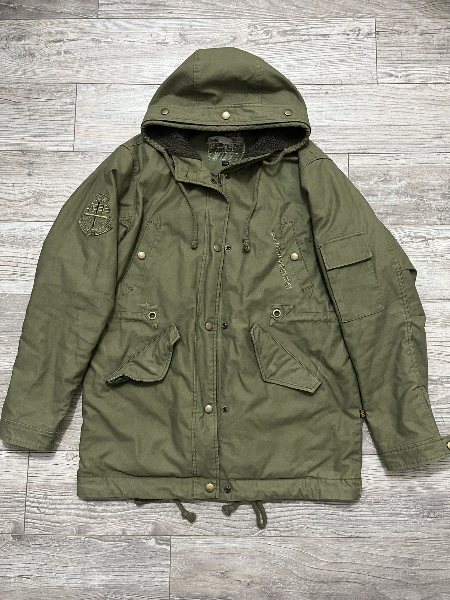 Image of Alpha Industries Heavy Coat Parka Vintage 80's 90's N3B in Dark Green, Men's (Size XL)