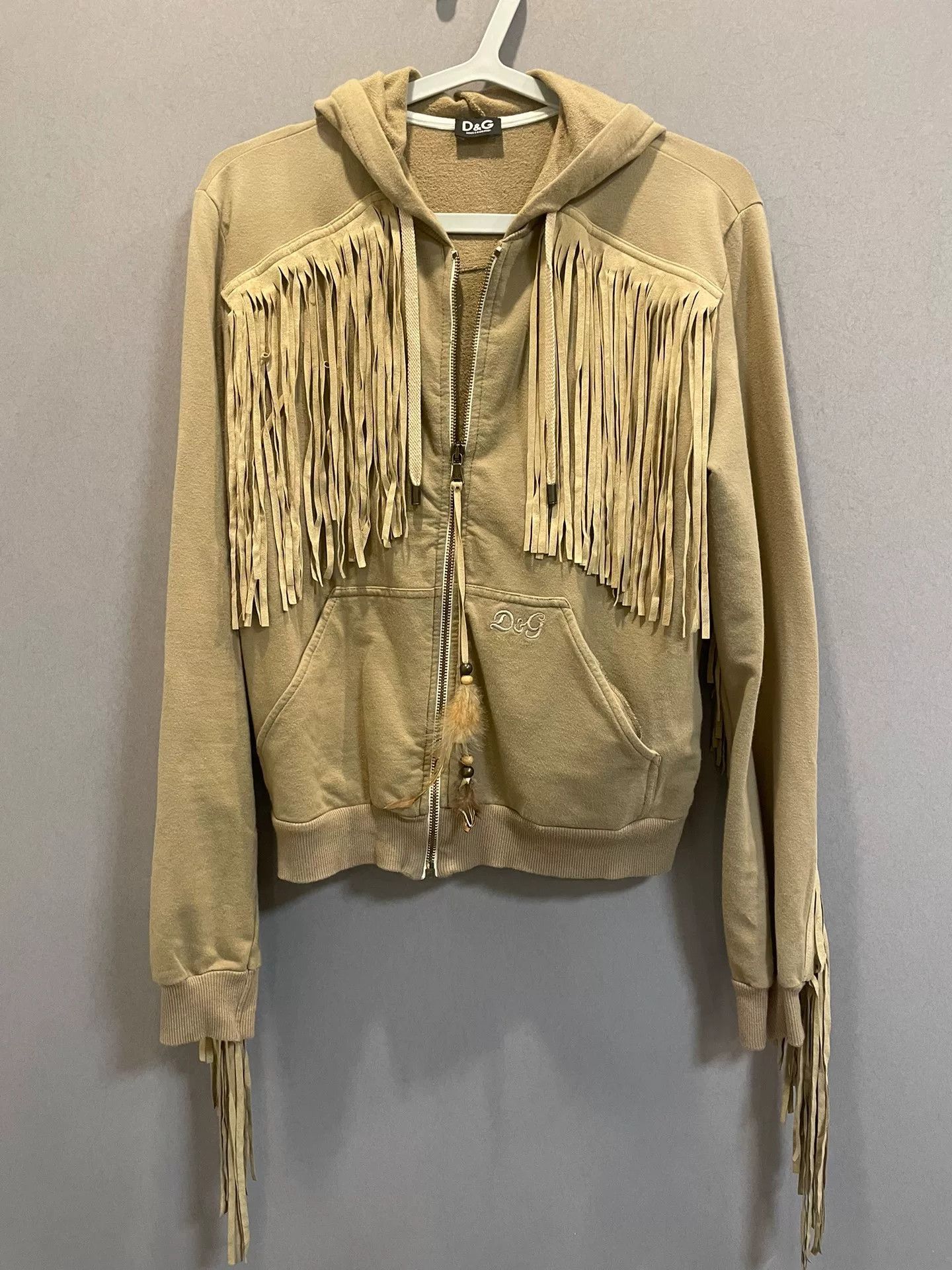 Dolce & Gabbana fringed hooded jacket by Dolce&Gabbana Size XL / US 12-14 / IT 48-50 - 1 Thumbnail