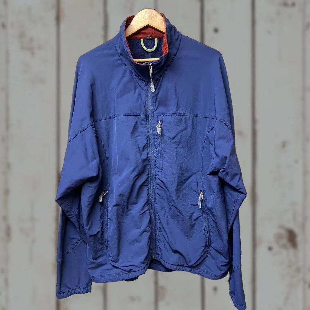 IBEX Jacket Mens XL Wool Blue Climawool Soft Shell Pockets Outdoor Hiking Carded Windbreaker
